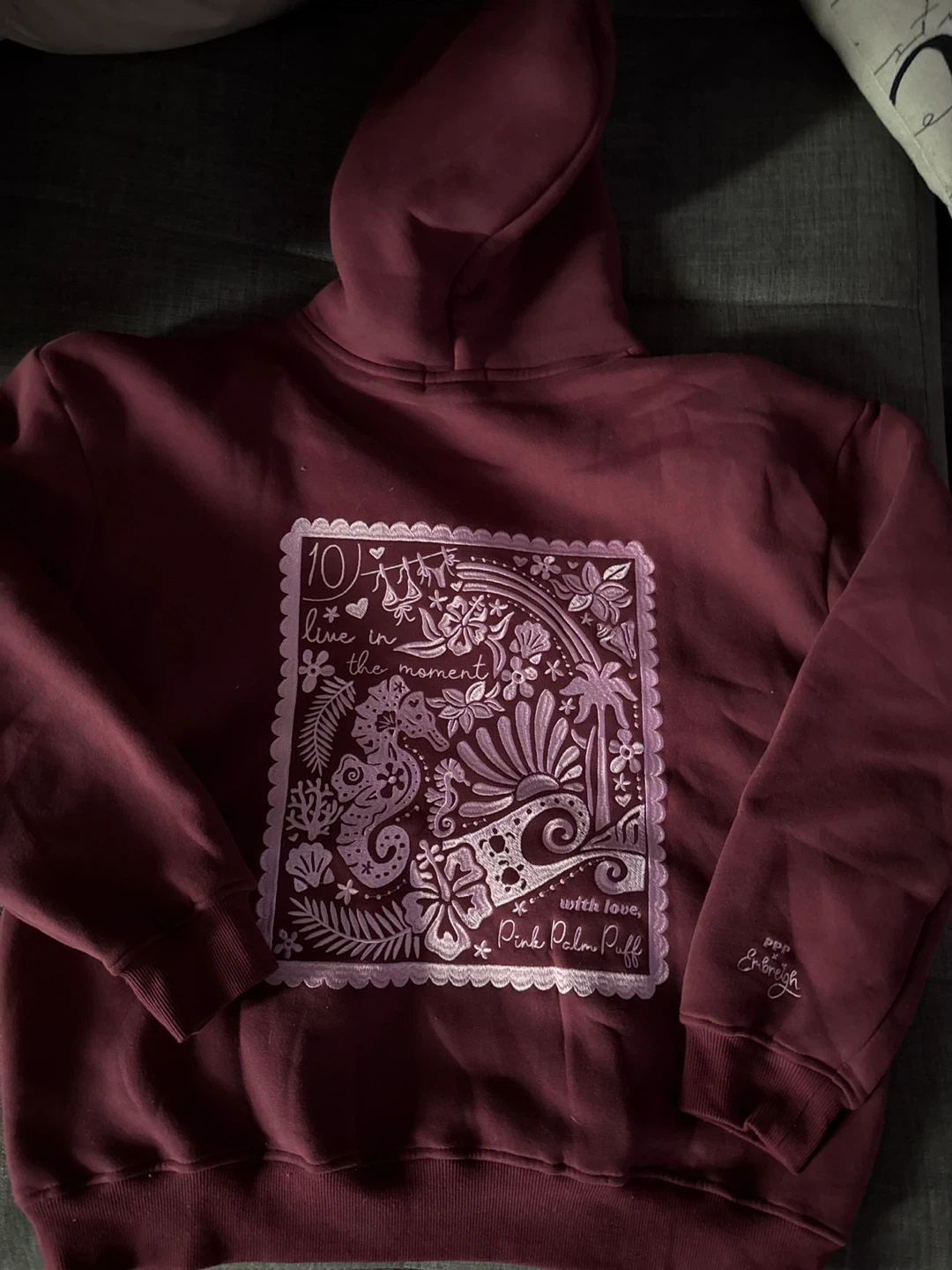 Pink Palm Puff Hoodie - photo 2