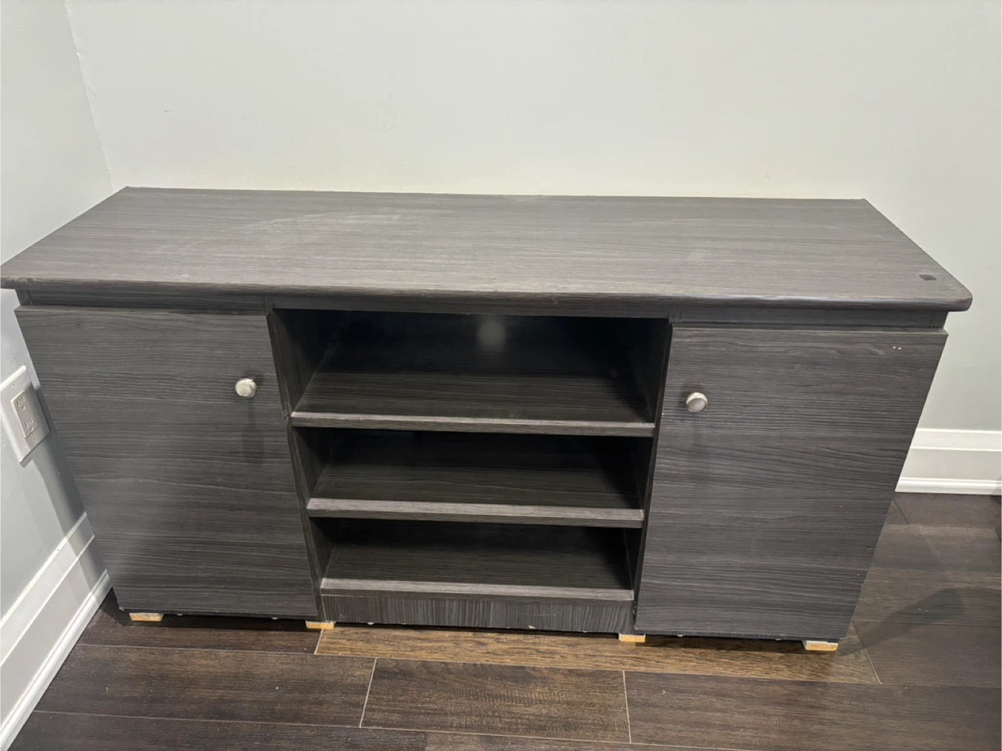 Grey Wood TV Stand - photo 3