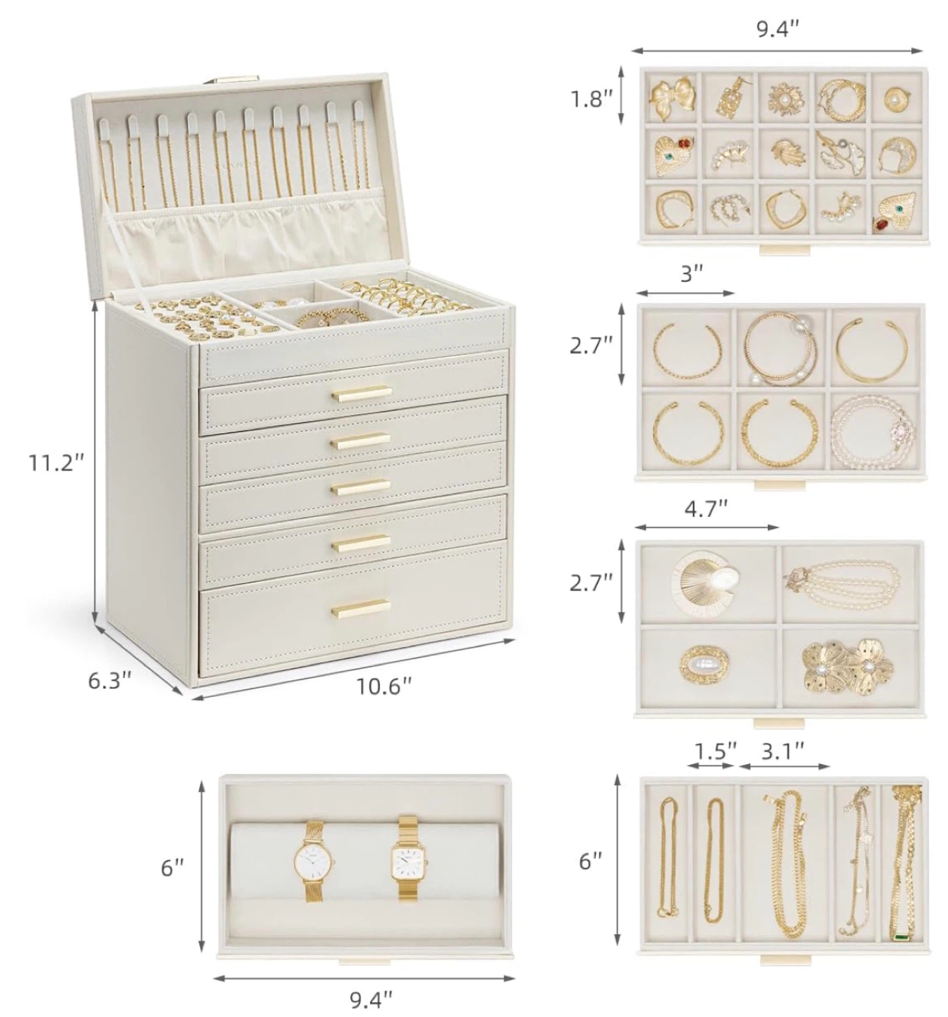 Vlando Jewelry Box Organizer - White - photo 2