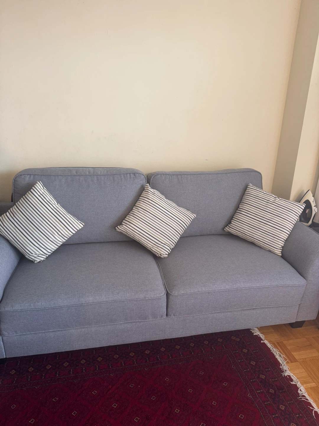 Grey Loveseat Sofa with Cushions - photo 3
