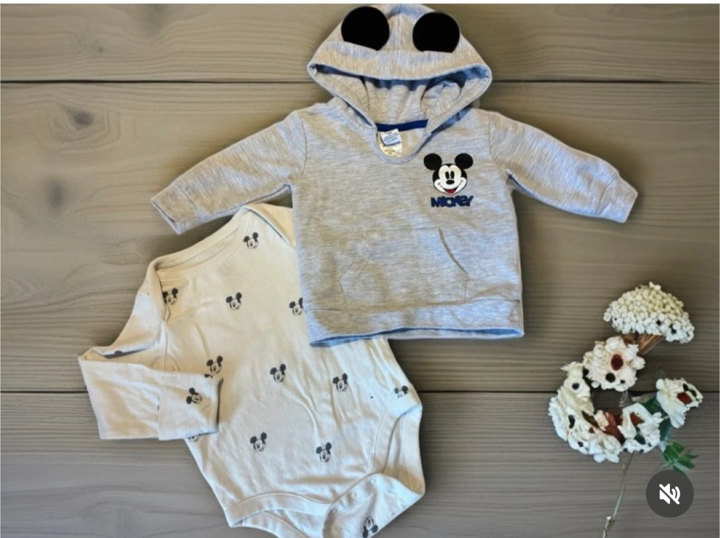 Mickey Mouse Hoodie and Bodysuit Set - 3-6 months
