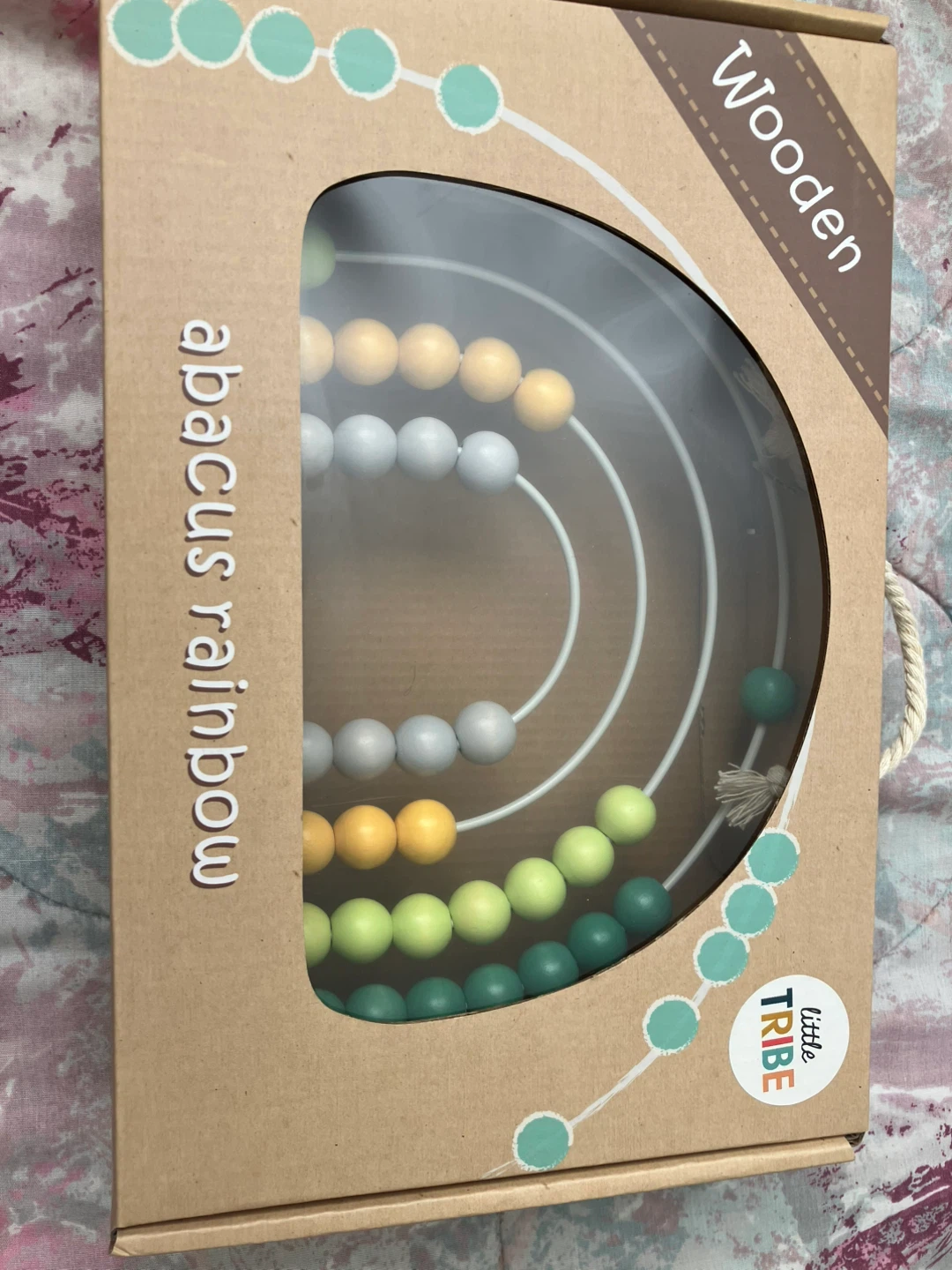 Little Tribe Wooden Abacus Rainbow - New in Box!