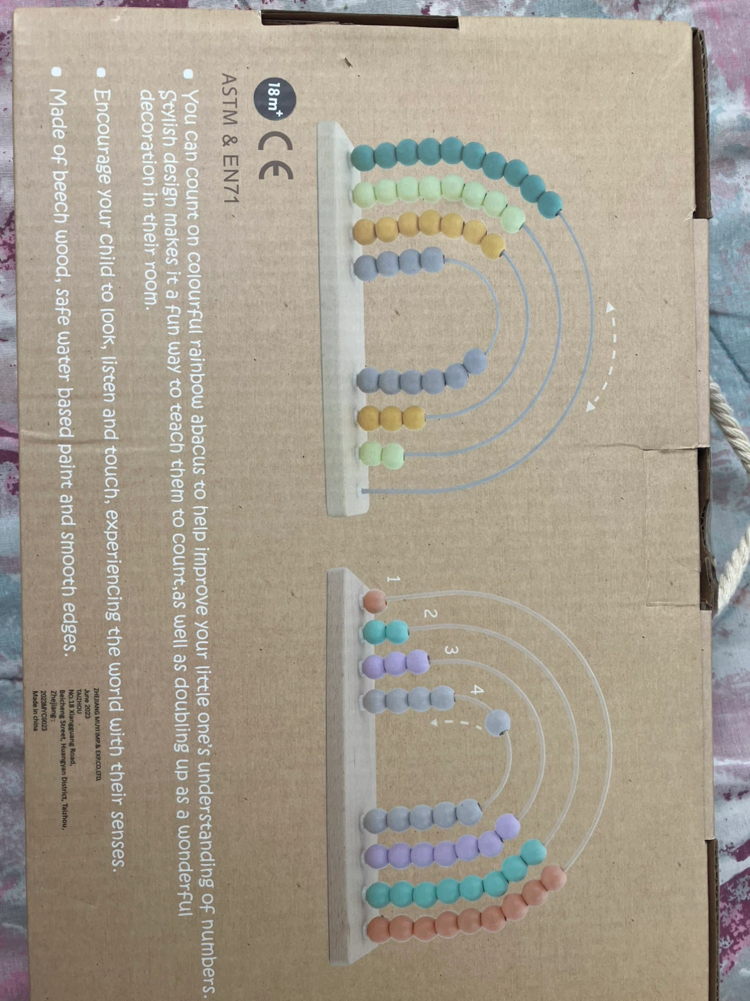 Little Tribe Wooden Abacus Rainbow - New in Box! - photo 3