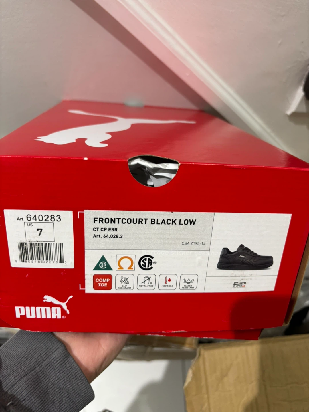 Safety Shoes: Puma Frontcourt Black Low Shoes - Size 7 - photo 2