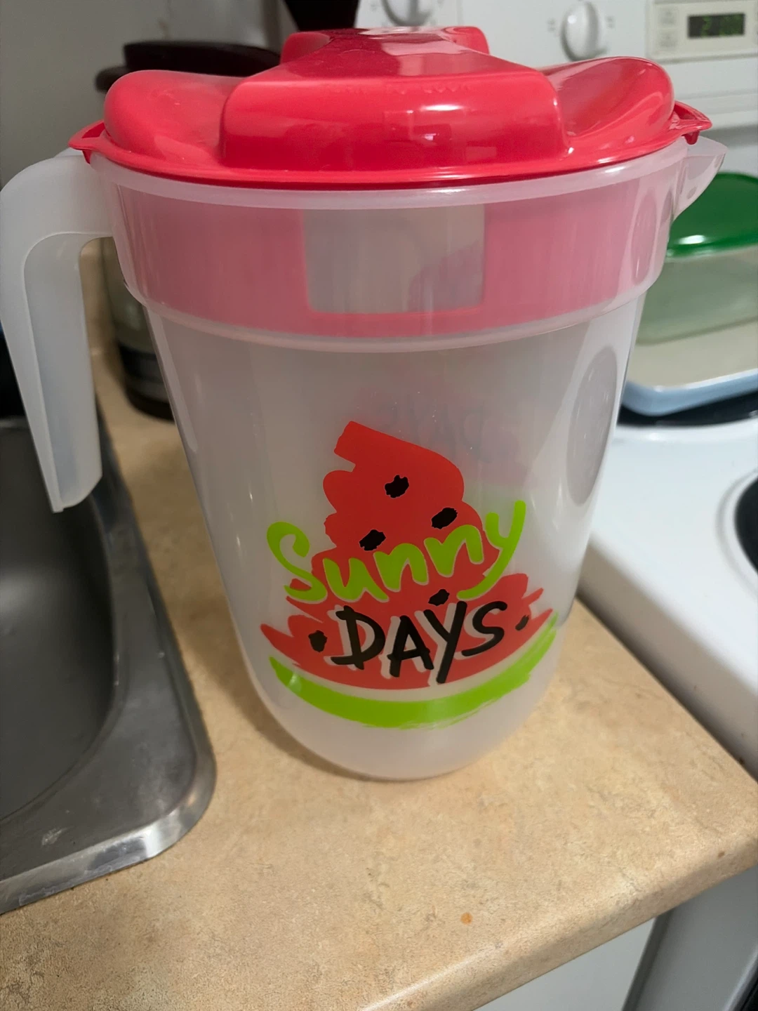 Plastic Water Pitcher with Sunny Days Design