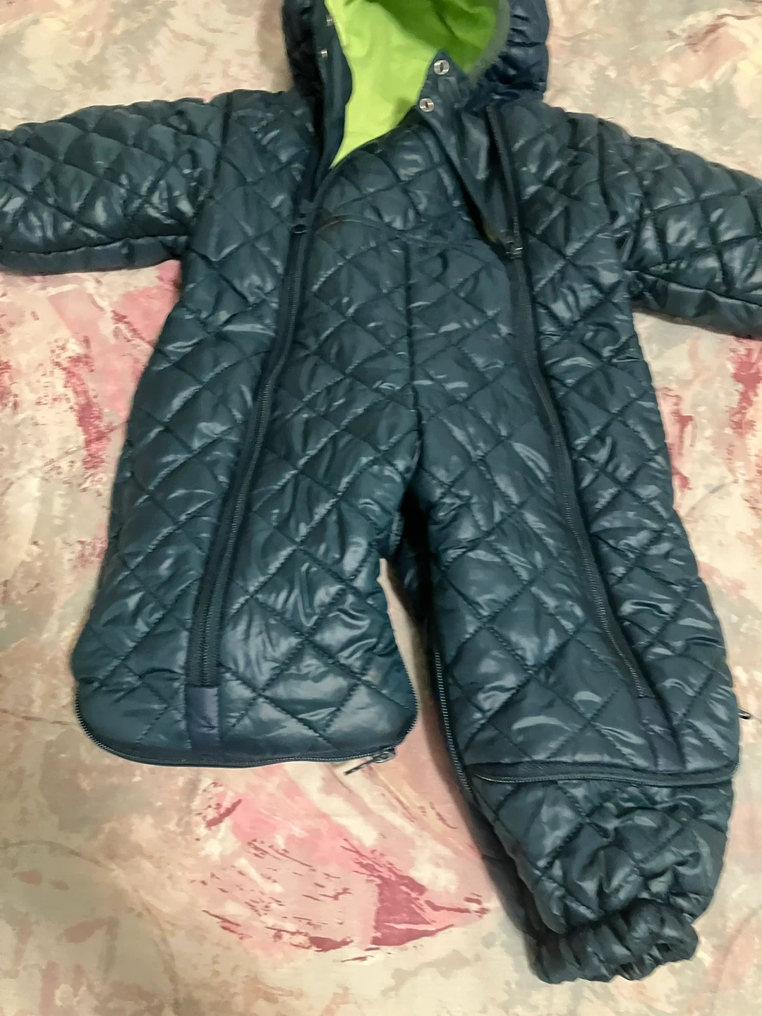 Baby Snowsuit - Quilted Blue - photo 4