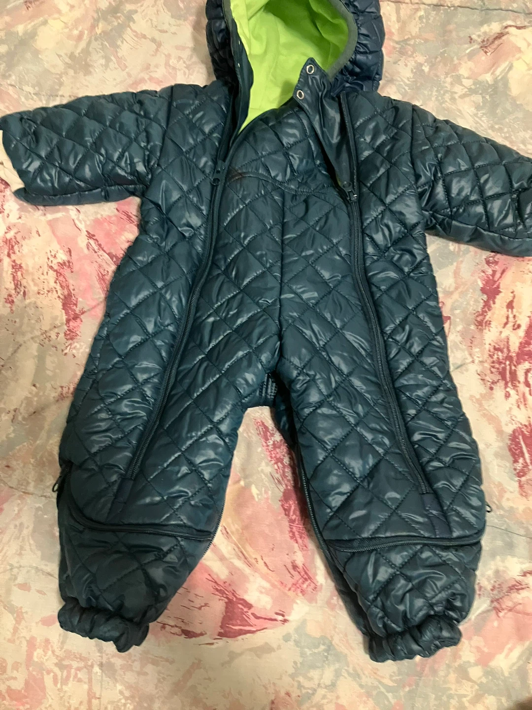 Baby Snowsuit - Quilted Blue - photo 3