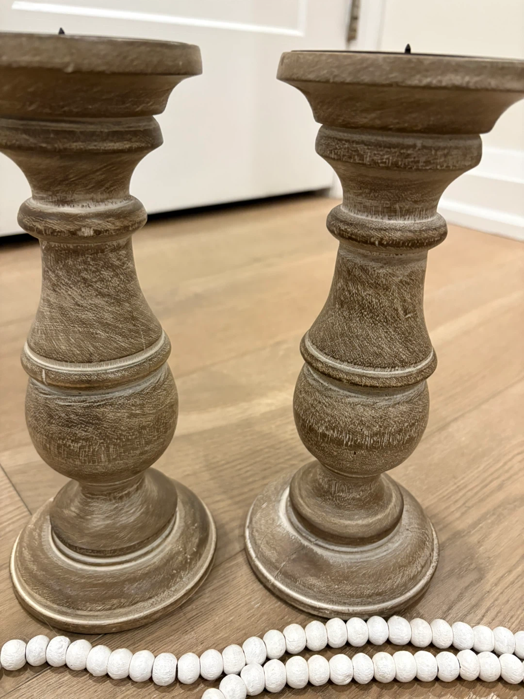 Wood Candle Holders & Bead Garland - photo 3