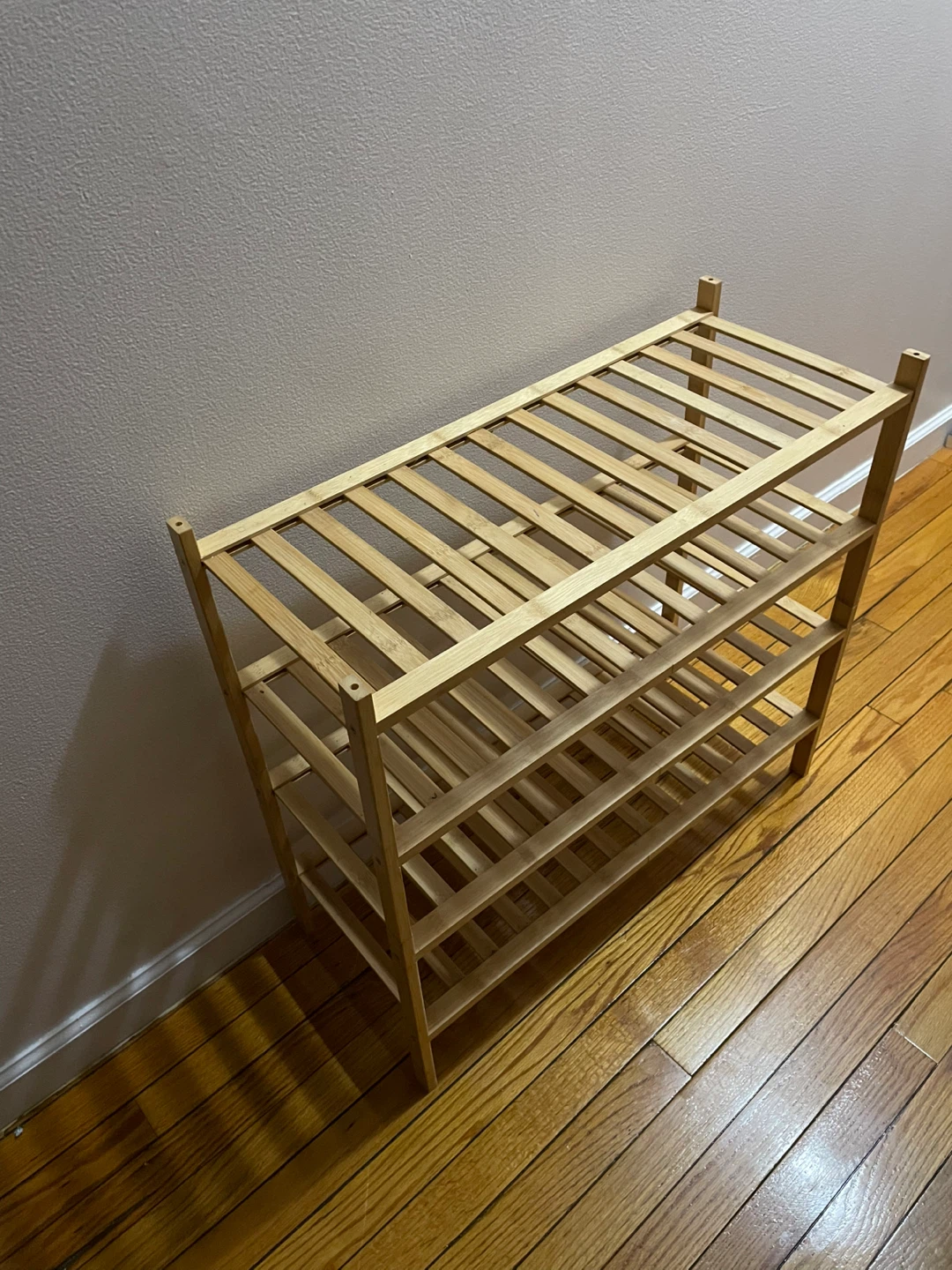 Bamboo 4-Tier Shoe Rack Organizer