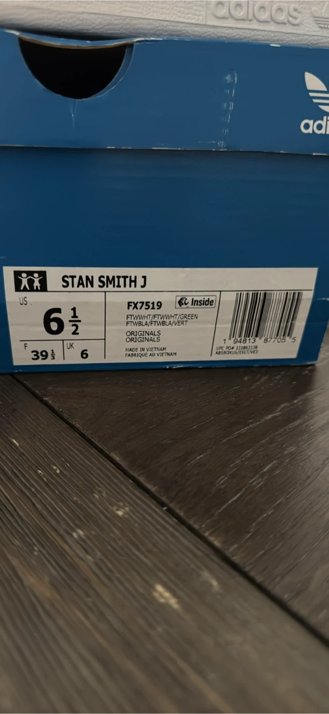 Adidas Stan Smith J White/Green Size 6.5 Youth - photo 3