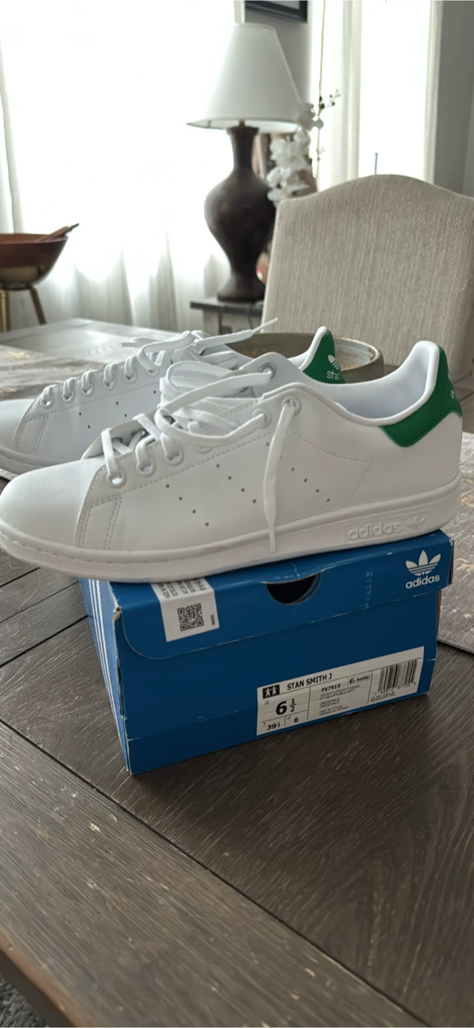 Adidas Stan Smith J White/Green Size 6.5 Youth - photo 4