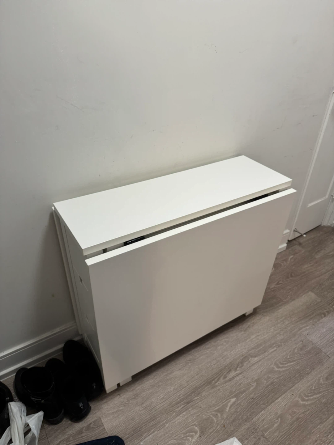 White Folding Drop Leaf Table - photo 4