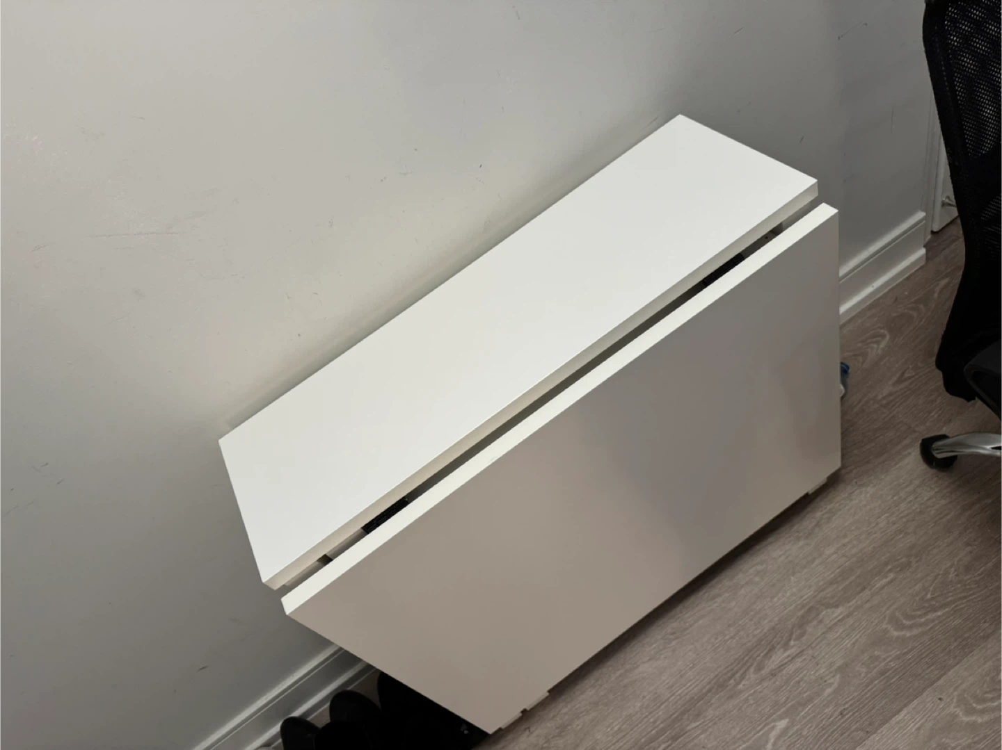 White Folding Drop Leaf Table - photo 2