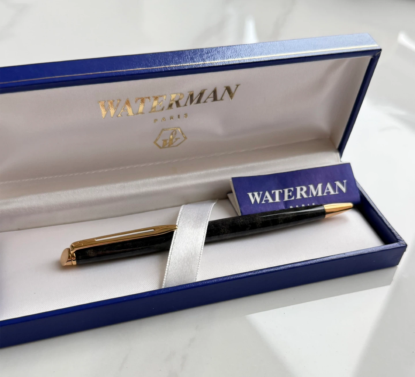 Waterman France Charcoal Gray Marble Ballpoint Pen Balck - photo 5