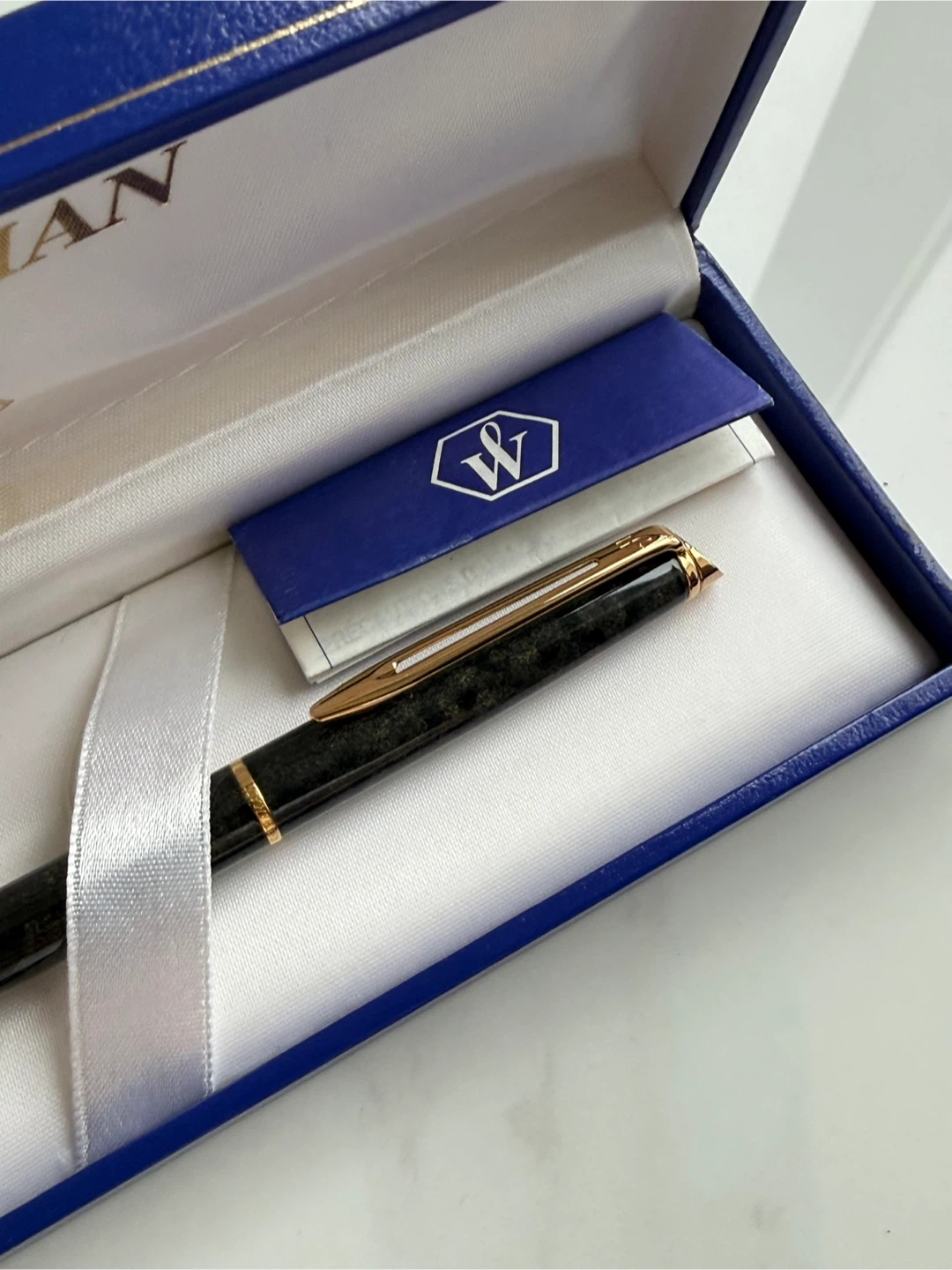Waterman France Charcoal Gray Marble Ballpoint Pen Balck - photo 2