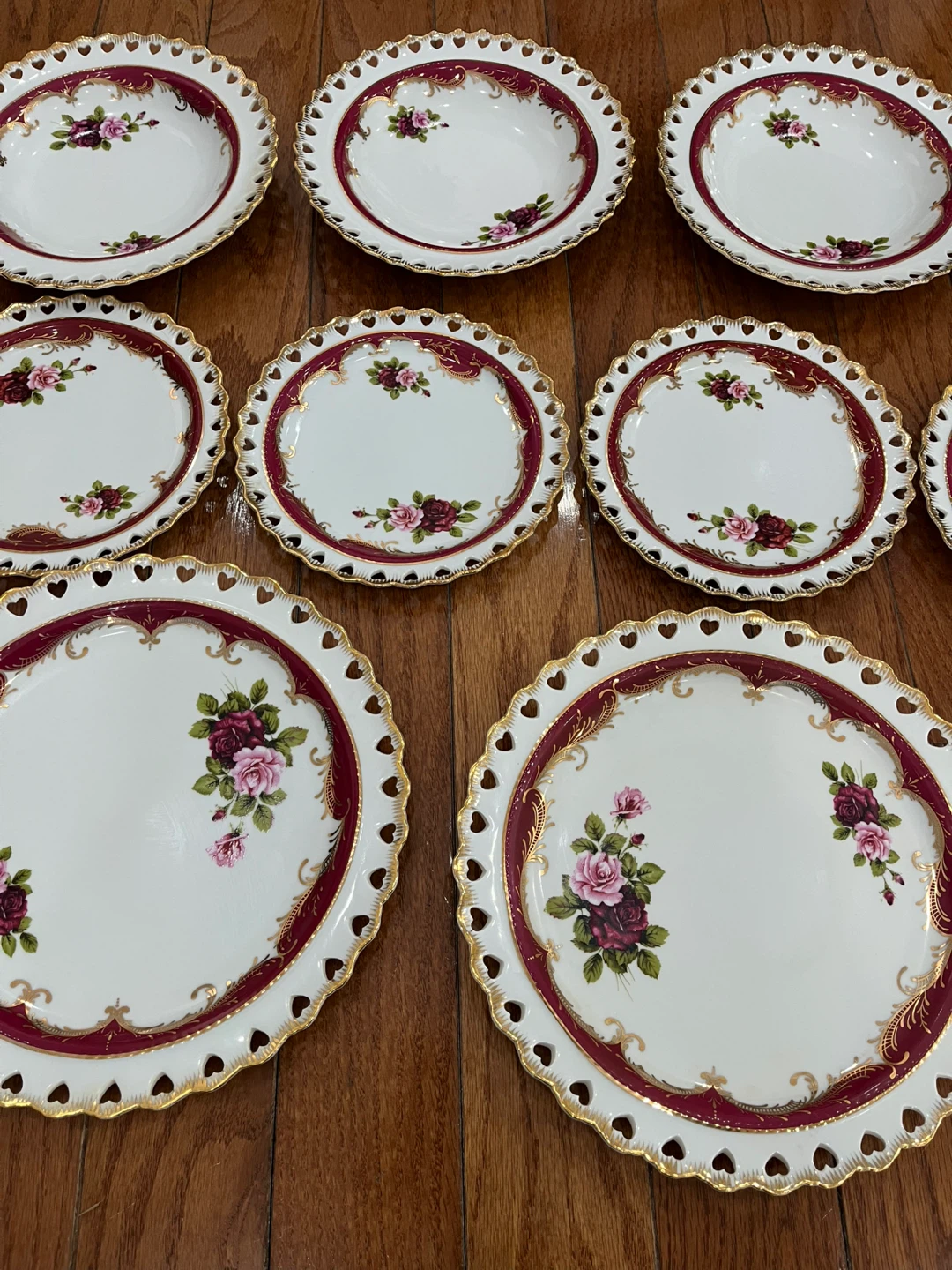 Vintage Floral China Plates Set - photo 3