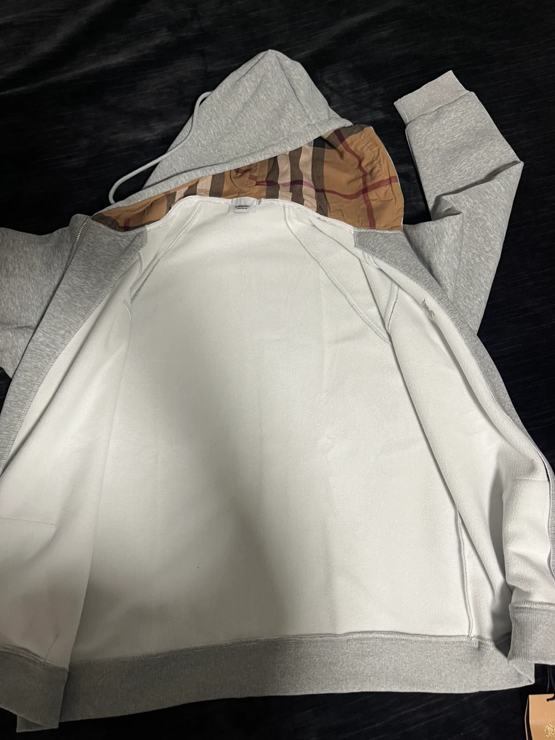 Burberry Grey Cotton Hoodie Size L
