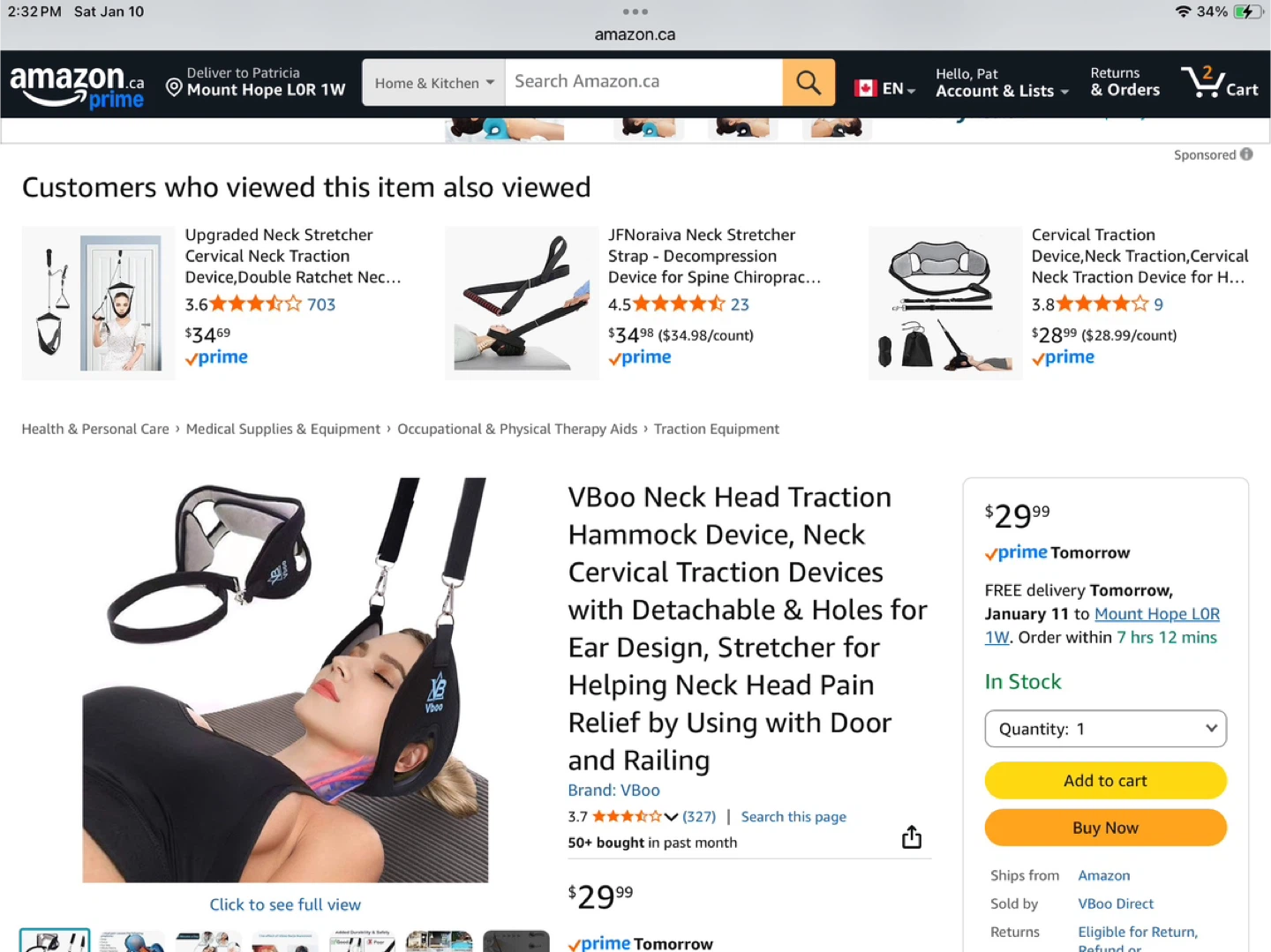 VBoo Neck Head Traction Hammock
