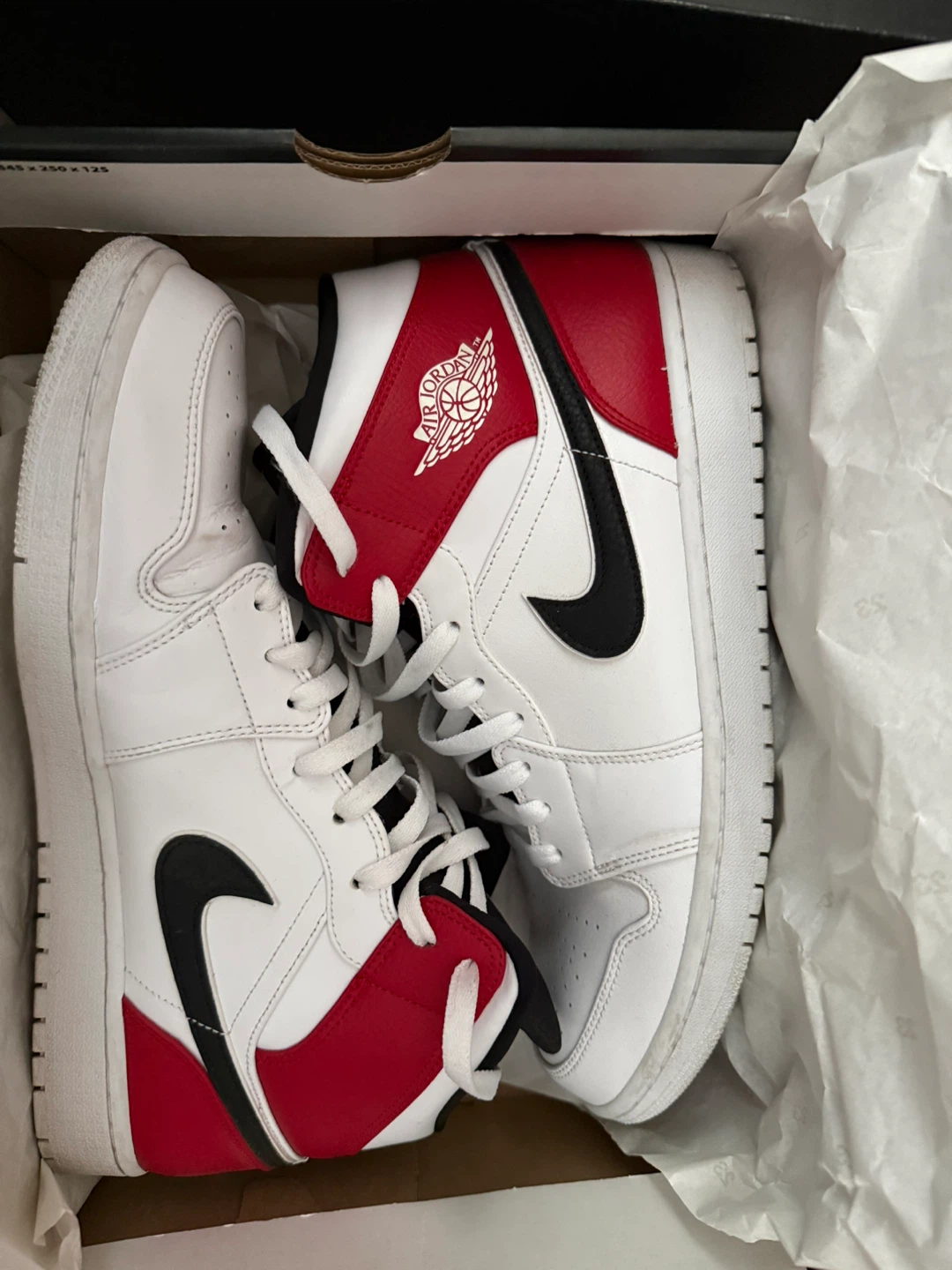 Air Jordan 1 Mid White/Red - Size 13