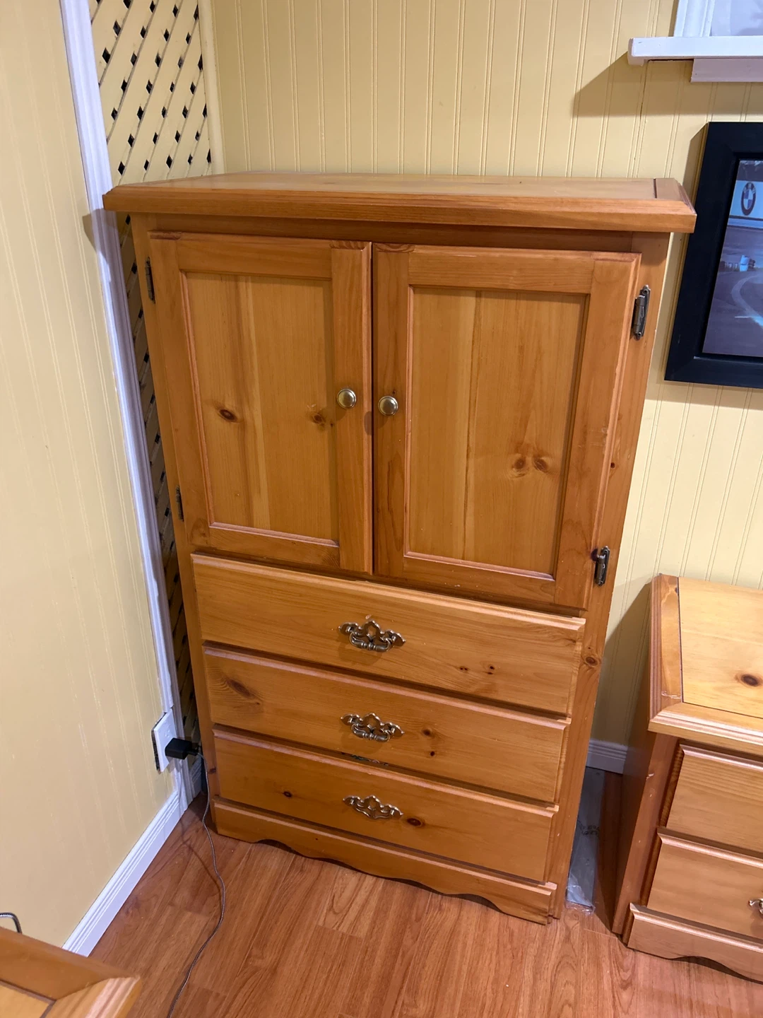 Wooden Armoire with Drawers