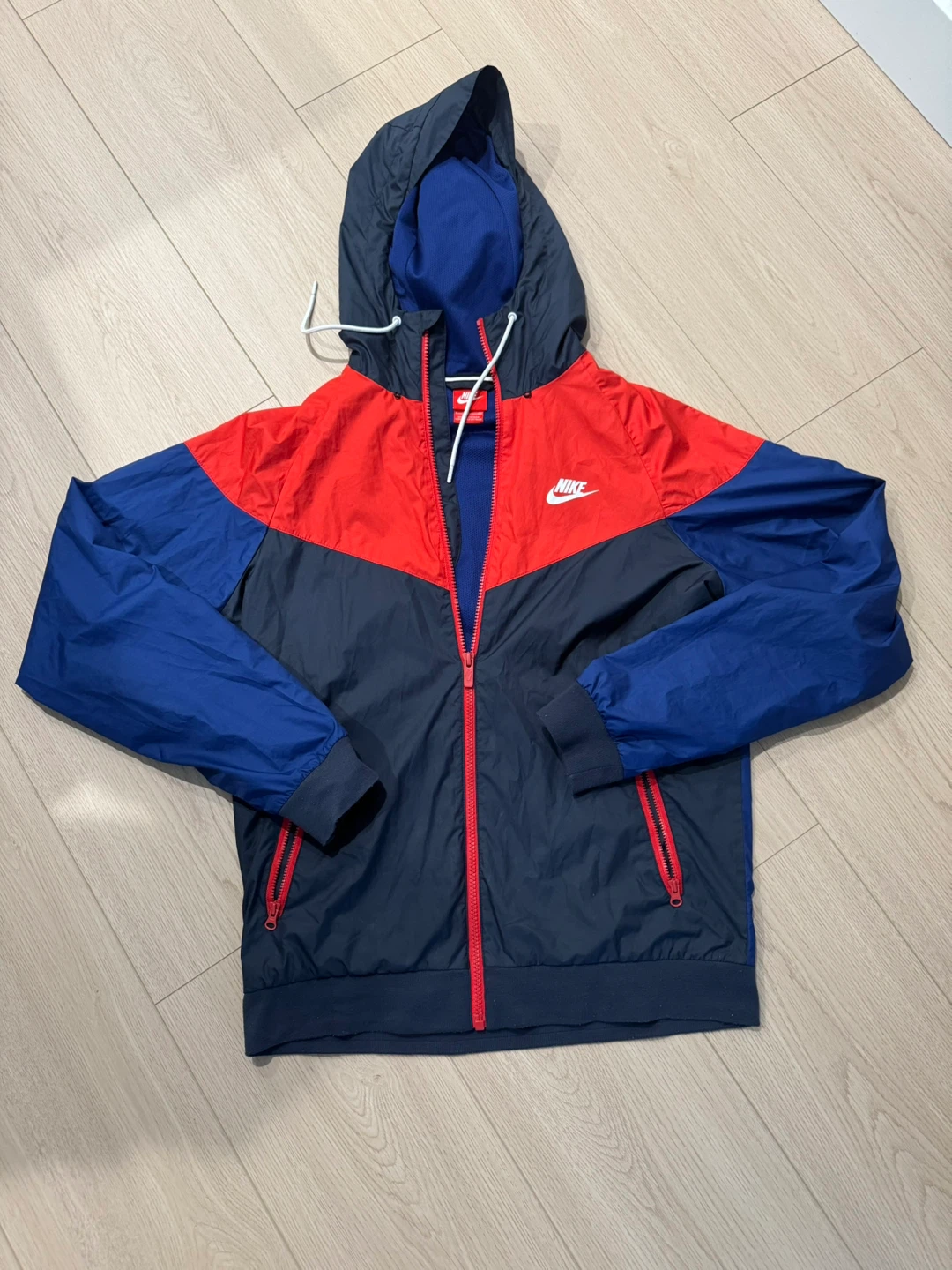 Nike Windbreaker Jacket - Blue & Red size small