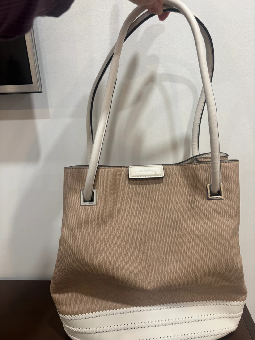 Calvin Klein Tote Bag - Beige & White