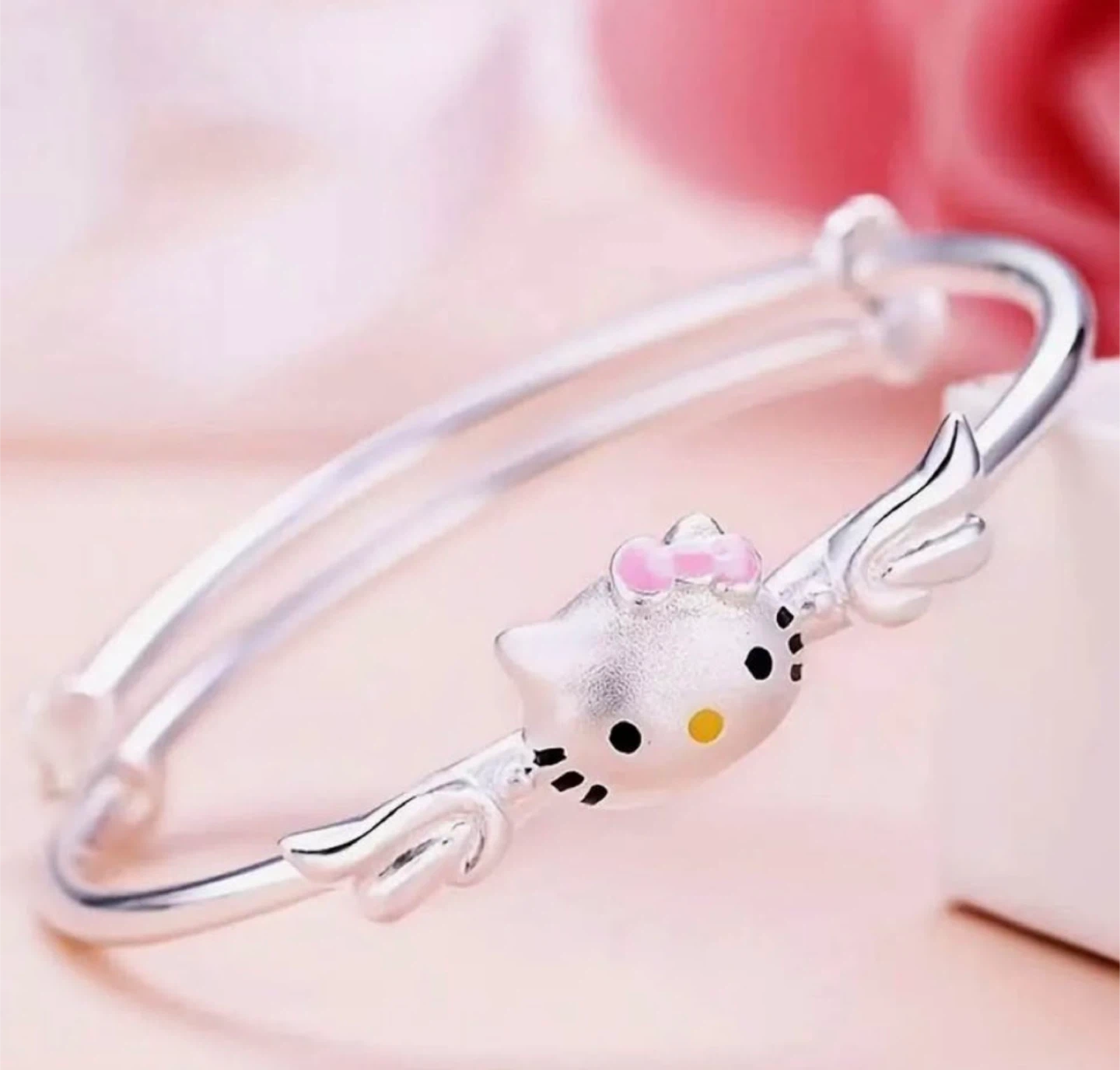 Hello Kitty Silver Bangle Bracelet