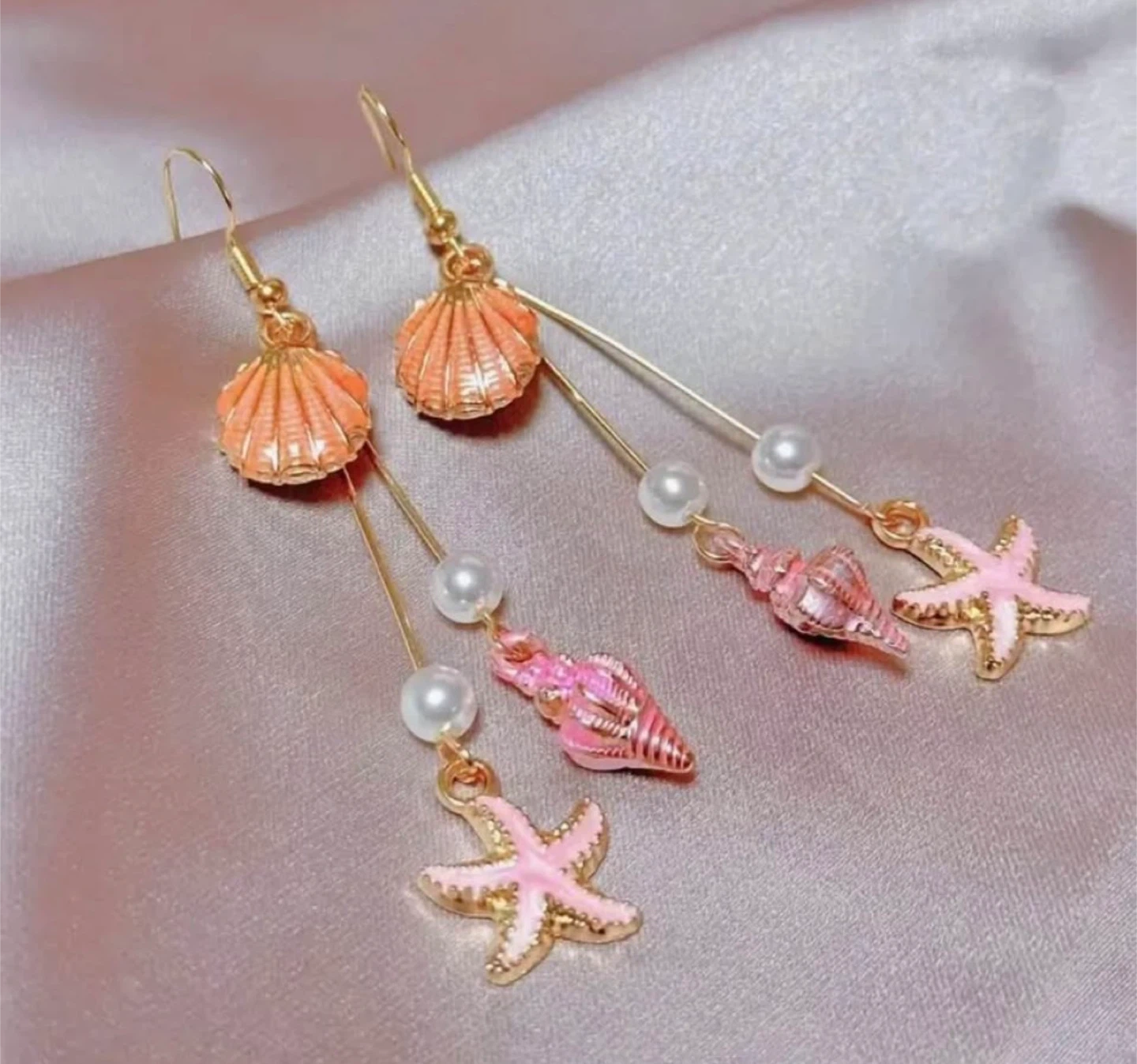 Shell & Starfish Dangle Earrings