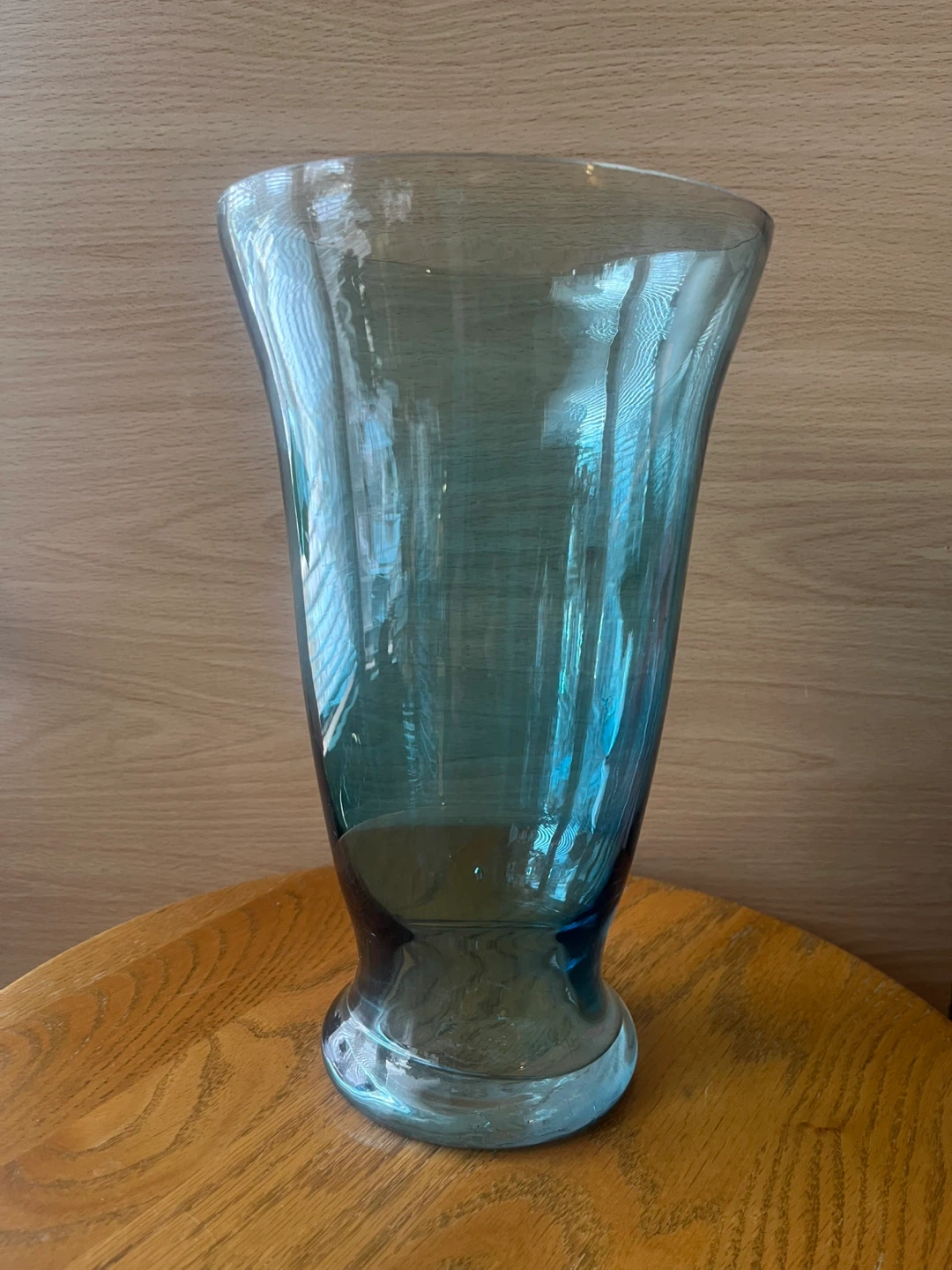 Blue Glass Vase - 9 inches tall