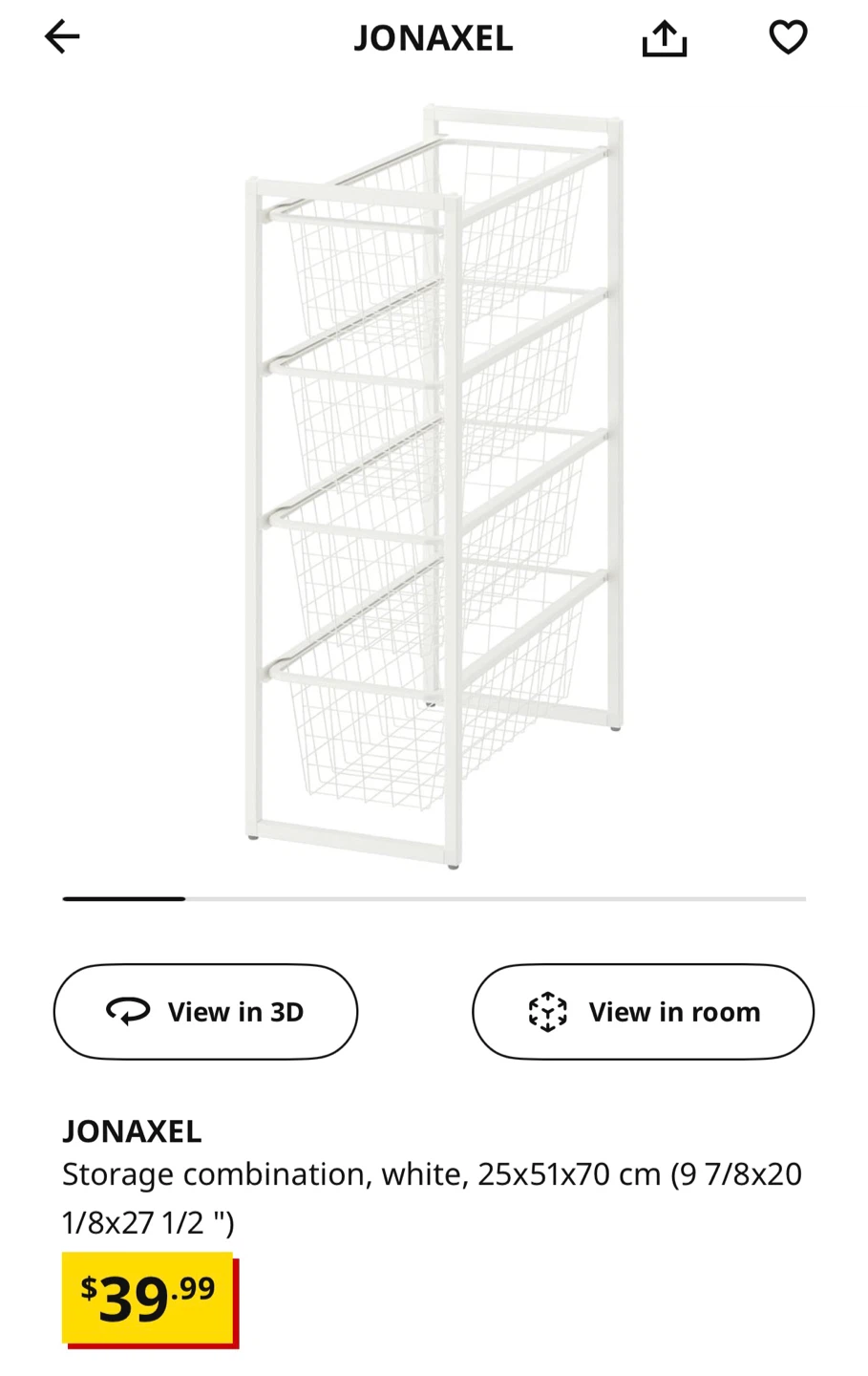 IKEA JONAXEL wire drawer