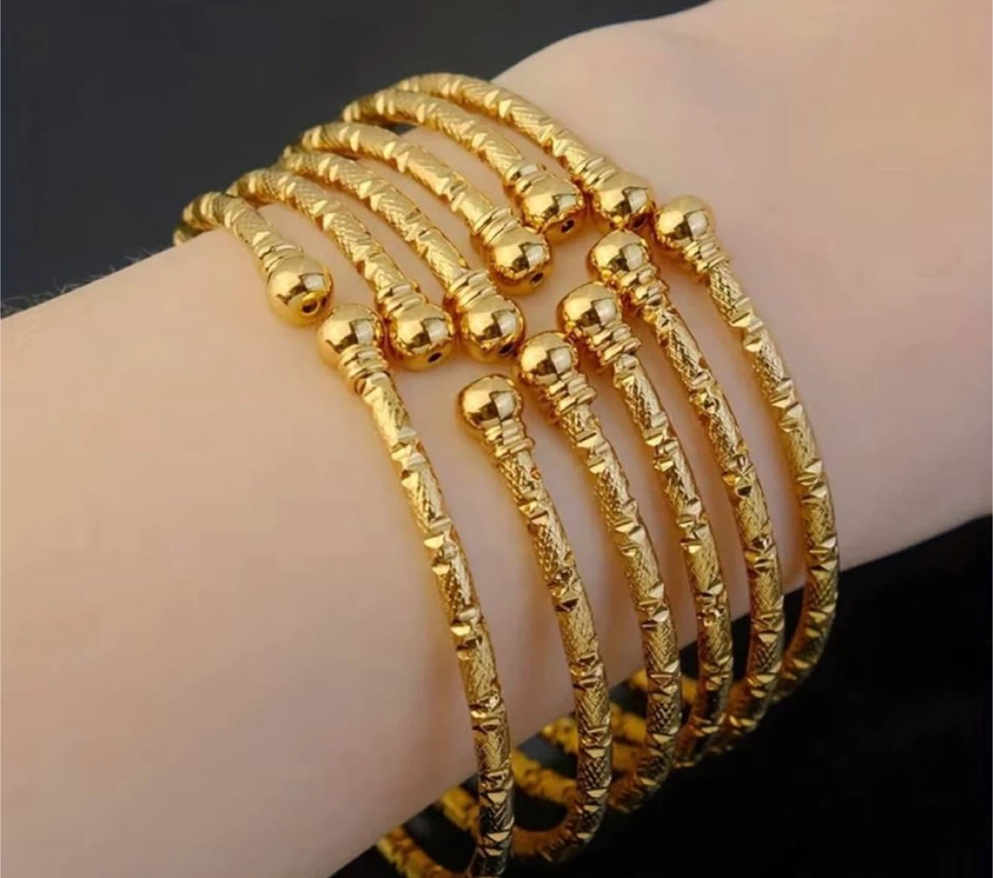 Gold Tone Bangle Bracelet Set - photo 2