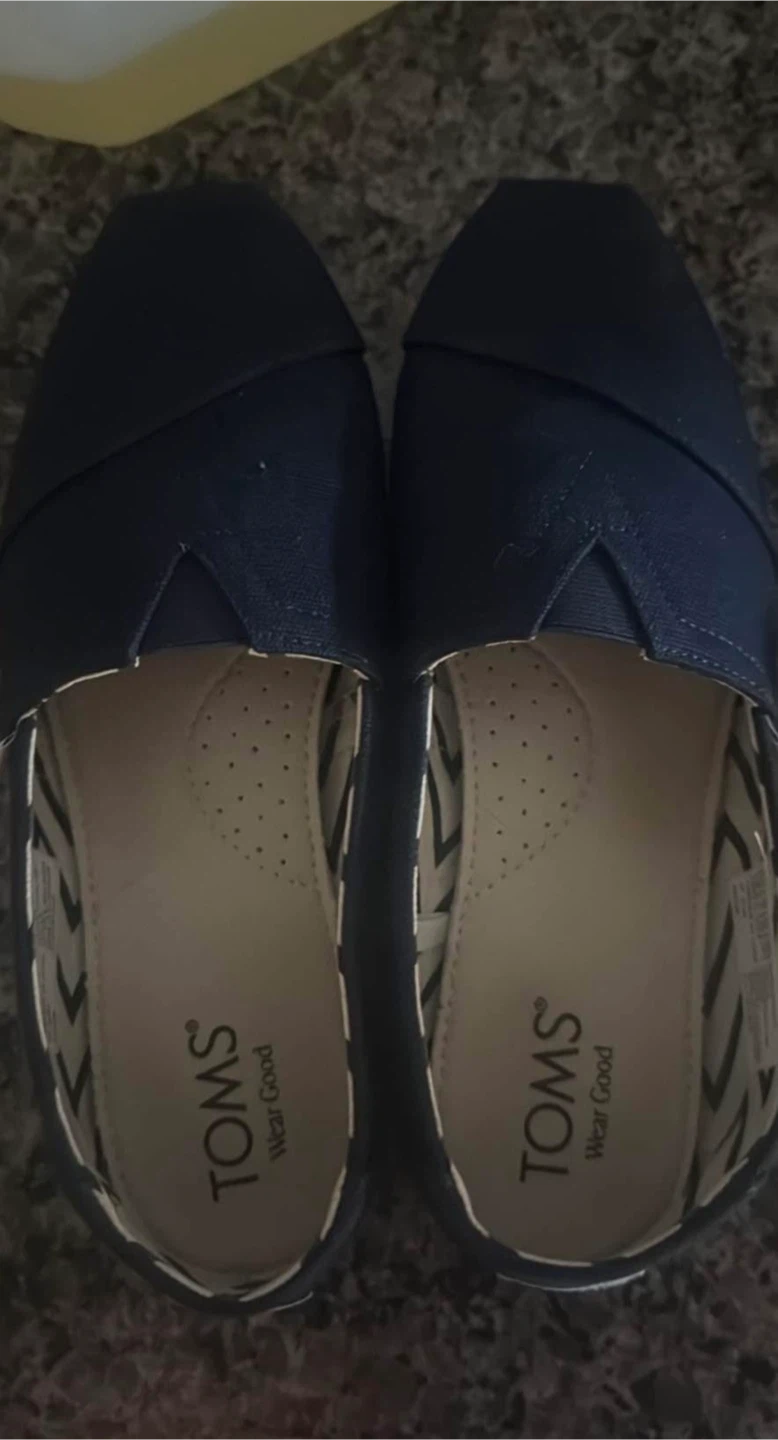 TOMS Navy Blue Slip-On Shoes