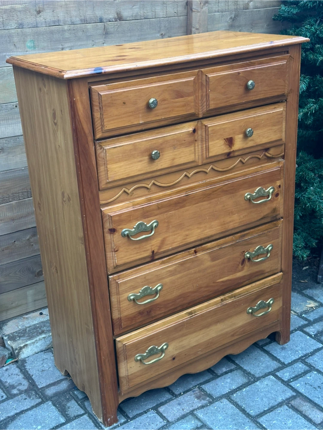 Real Natural Wood 5-Drawer Dresser - photo 3