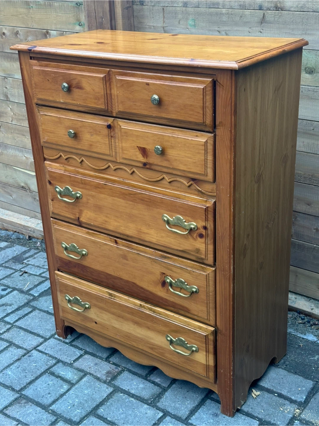 Real Natural Wood 5-Drawer Dresser - photo 2