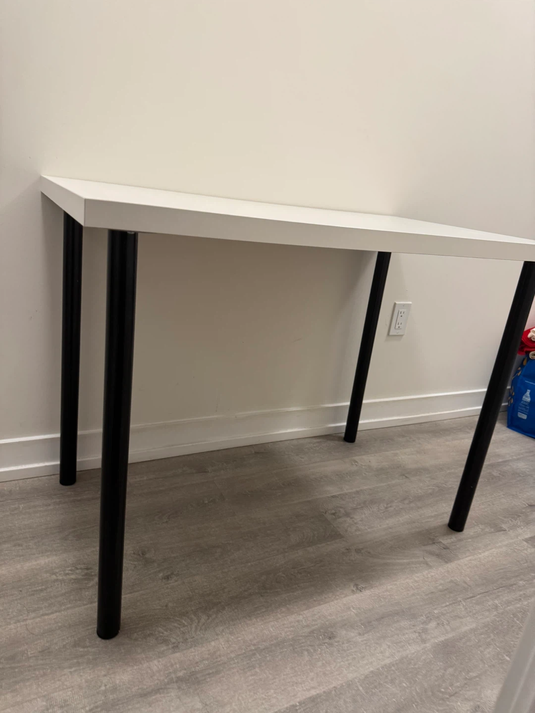 White Desk with Black Legs (IKEA)