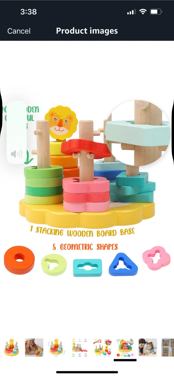 New-Wooden Stacking Toy - Shape & Color Recognition - photo 5