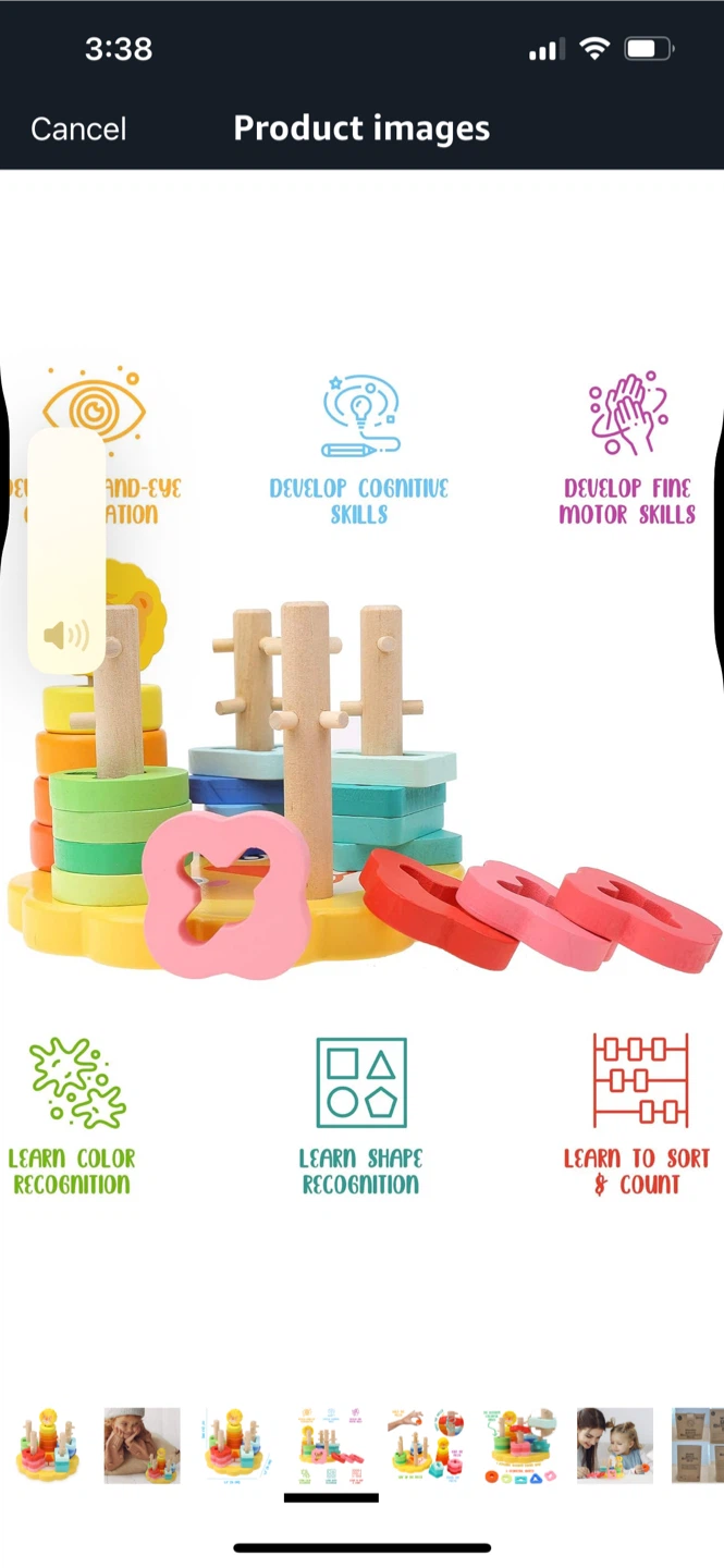 New-Wooden Stacking Toy - Shape & Color Recognition - photo 3