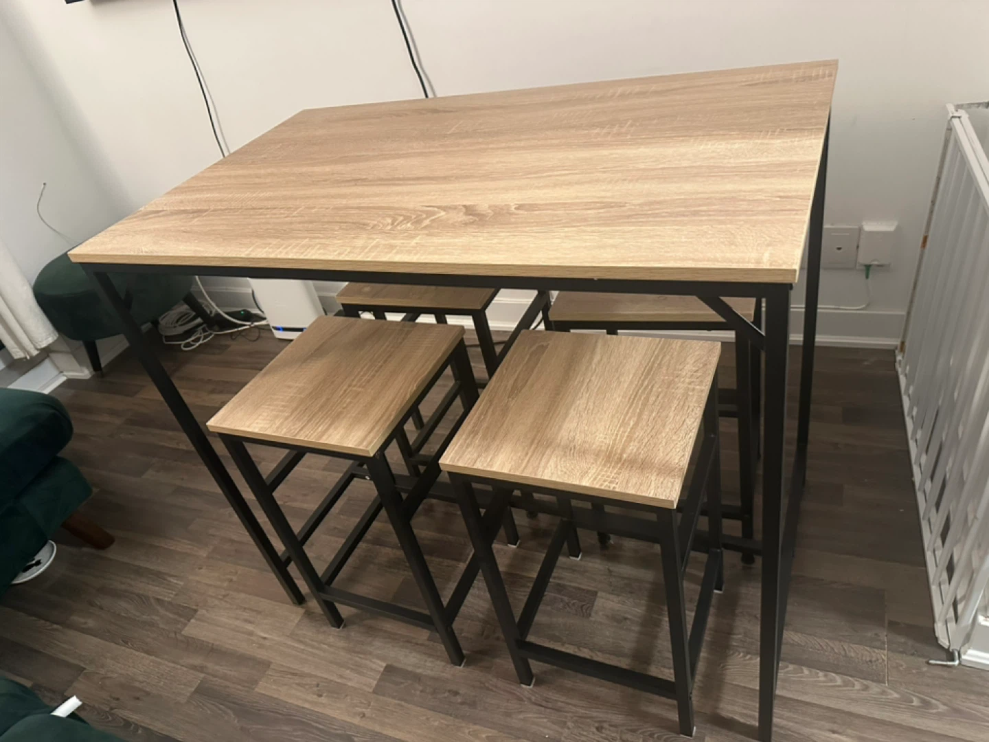 5-Piece Dining Table Set with 4 Stools - photo 3