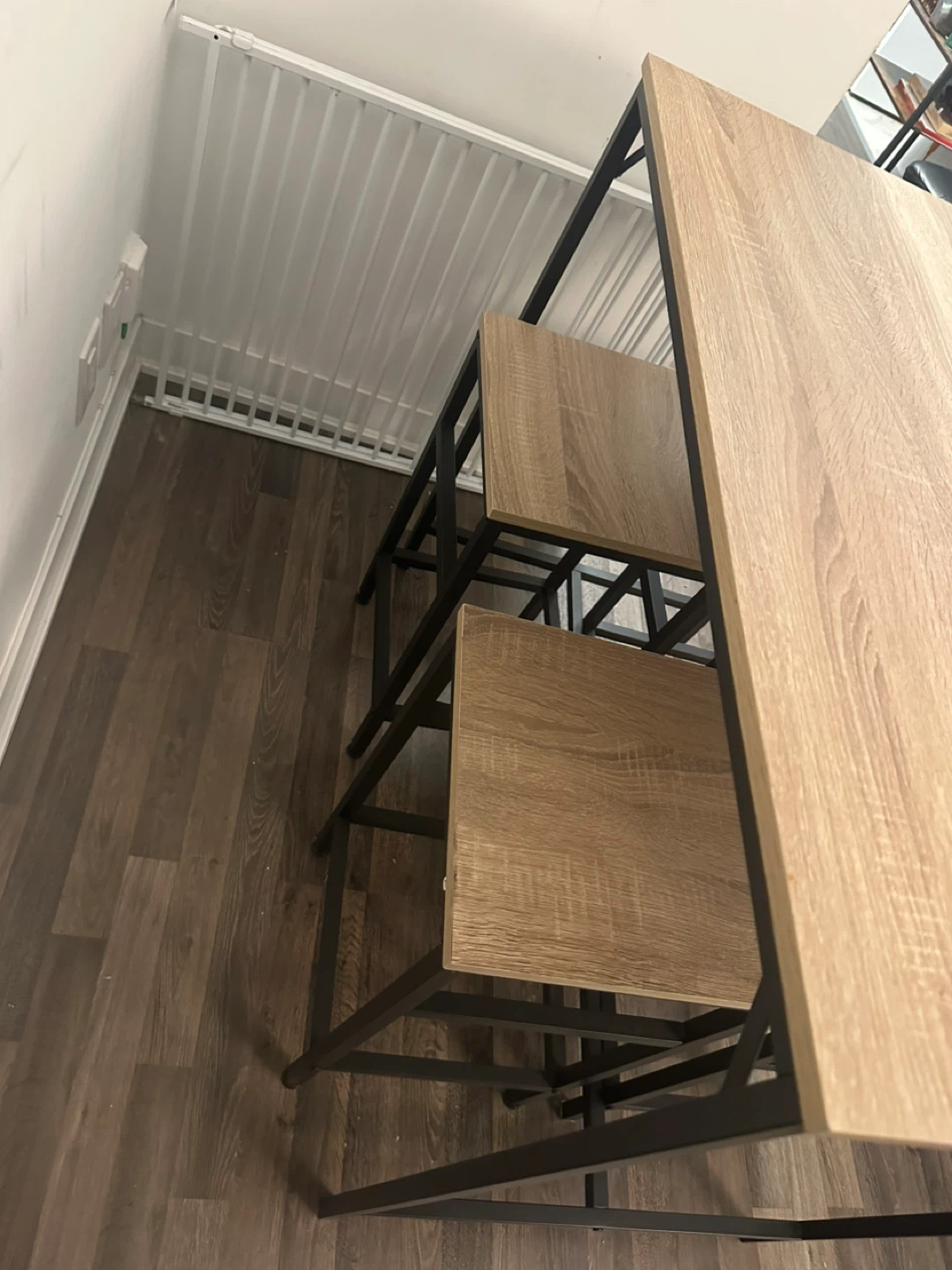 5-Piece Dining Table Set with 4 Stools