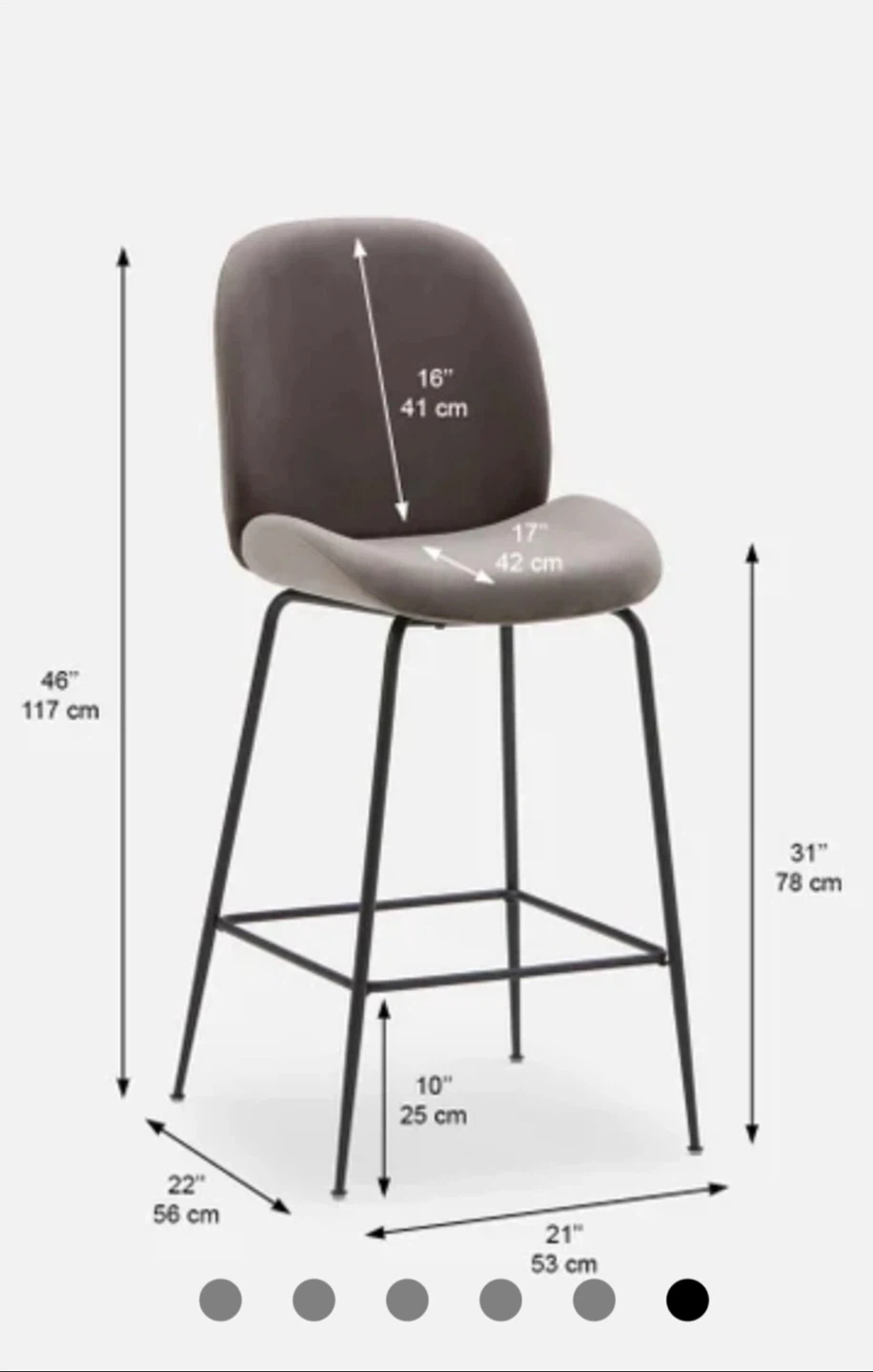 Velvet Barstools - Grey - photo 2