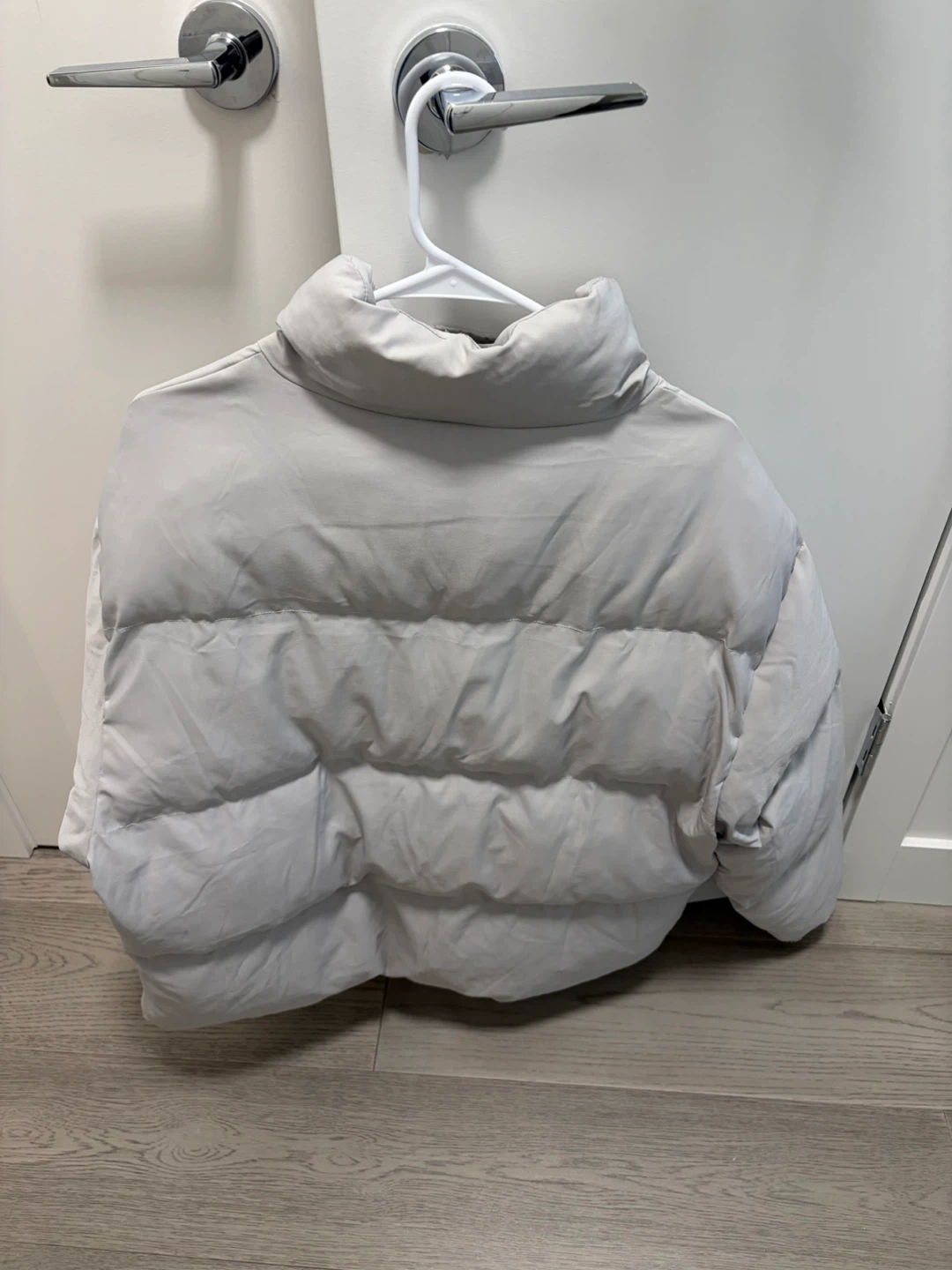 Light Grey Puffer Jacket | Unisex Oversized Fit - photo 2