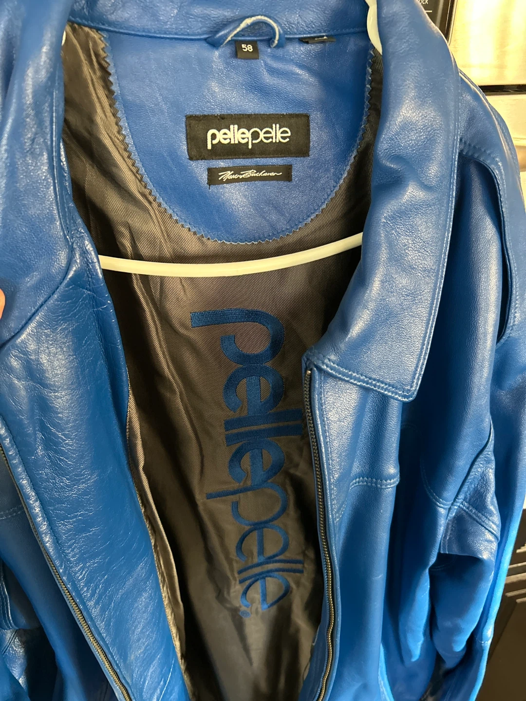 Pelle Pelle Blue Leather Jacket Size 58 - photo 2