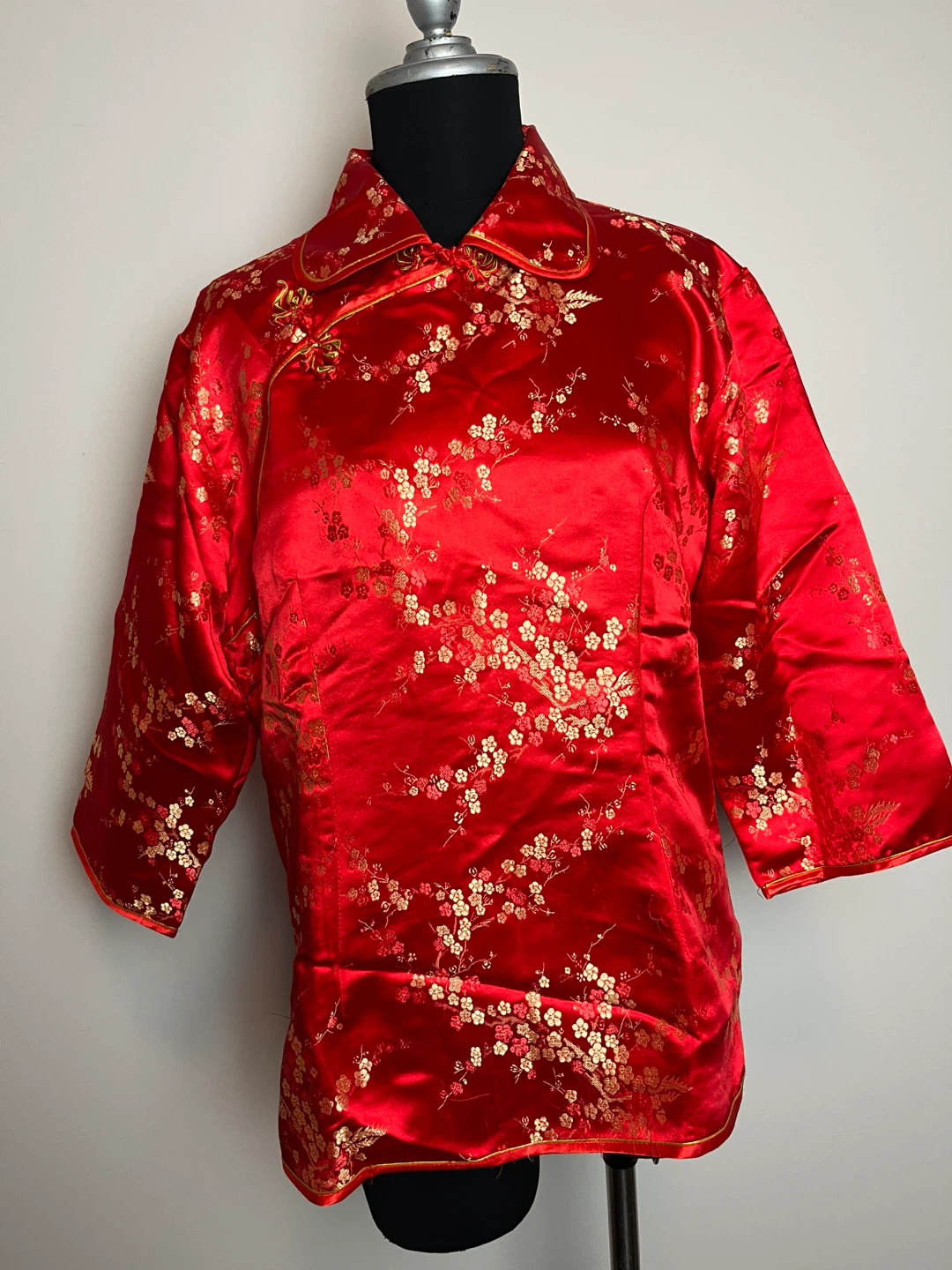 Kongyi Red Floral Cheongsam - Size L