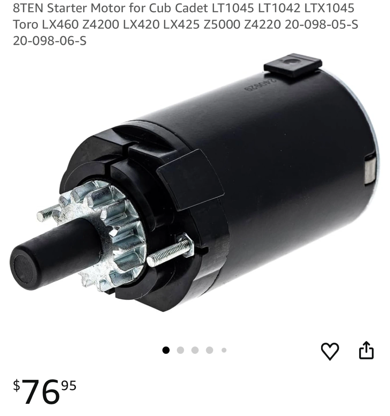 Starter Motor Cub Cadet/Toro