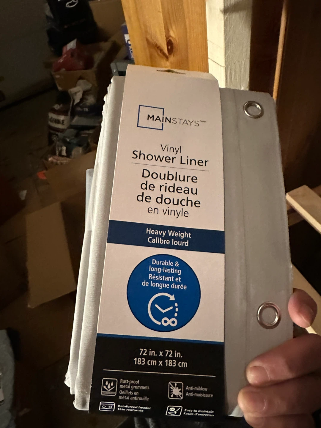 Mainstays Vinyl Shower Liner - 72x72 in - photo 2