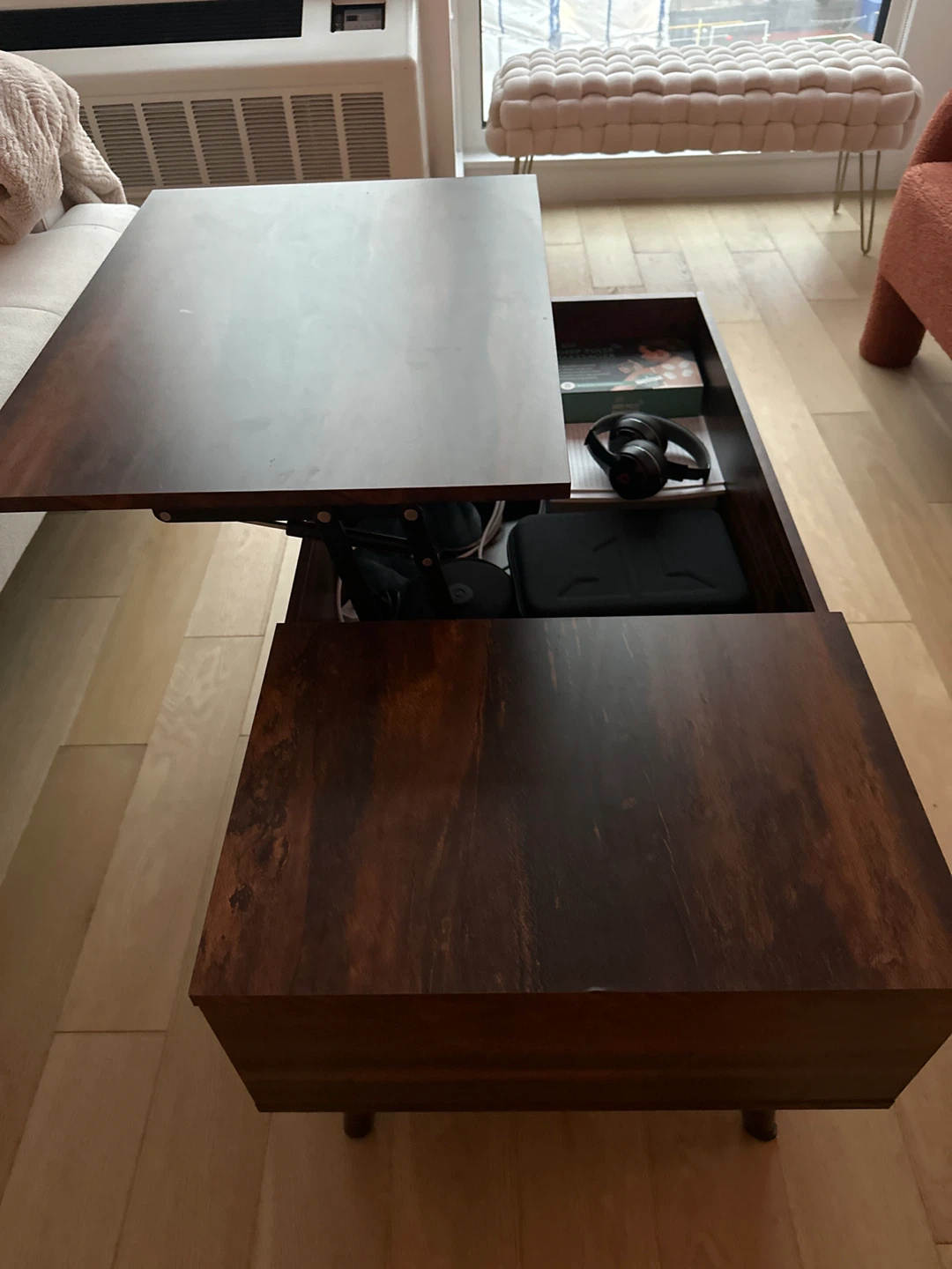 Dark Brown Lift Top Coffee Table - photo 3