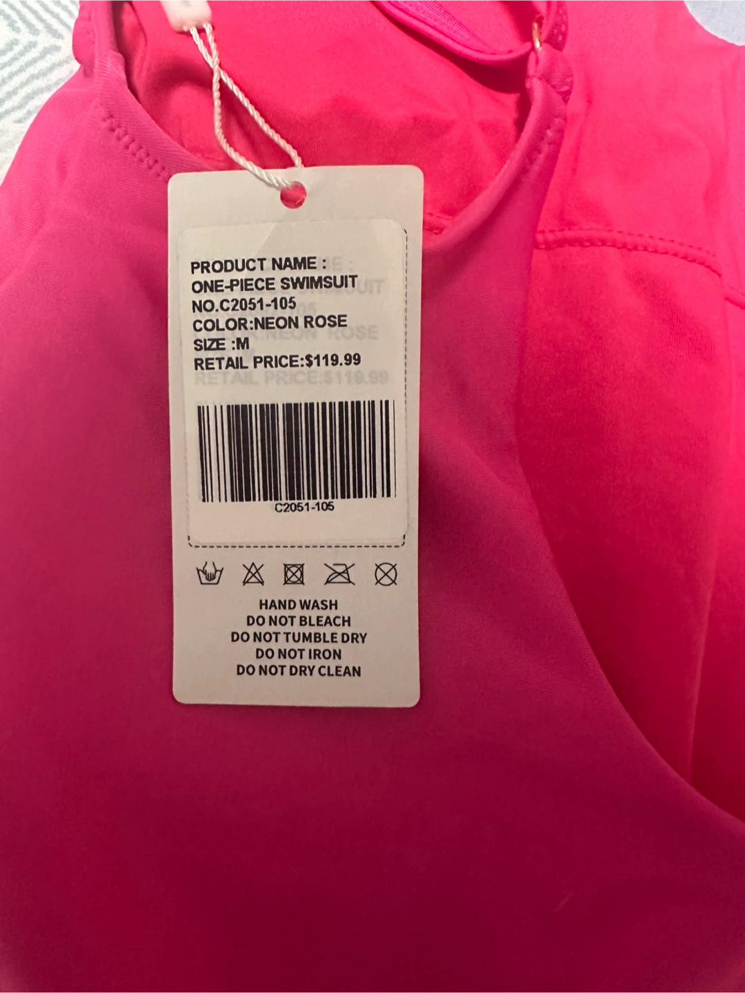 ONE-PIECE SWIMSUIT Neon Rose - Size M - photo 4