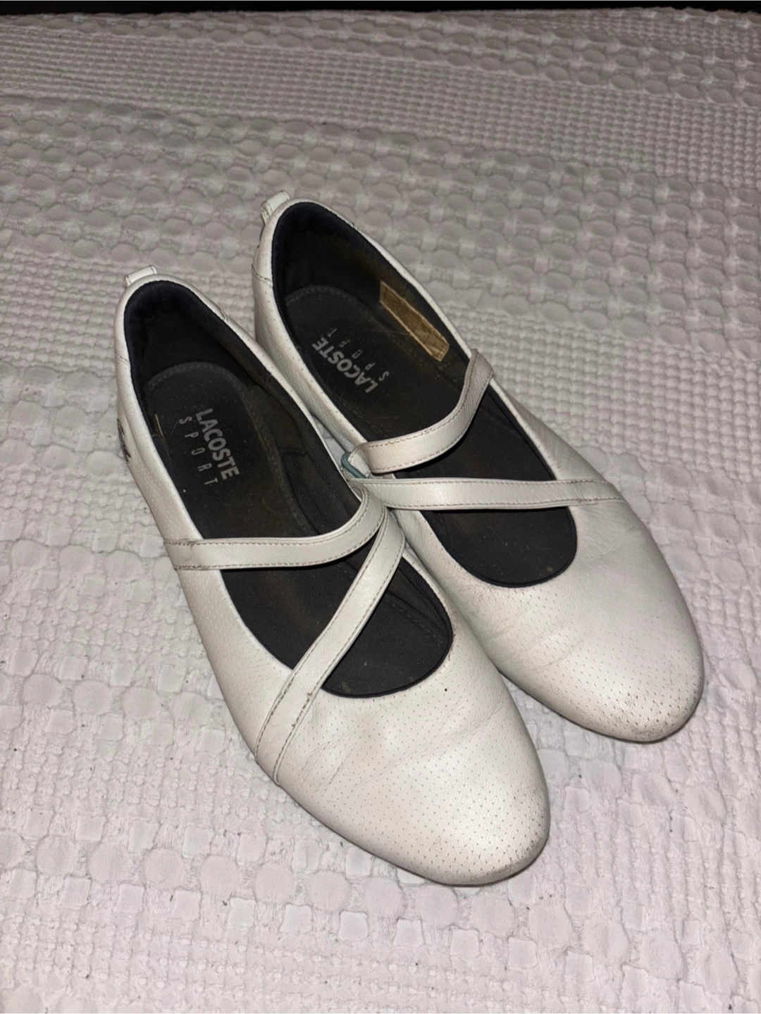 Vintage Lacoste Sport White Ballet Flats