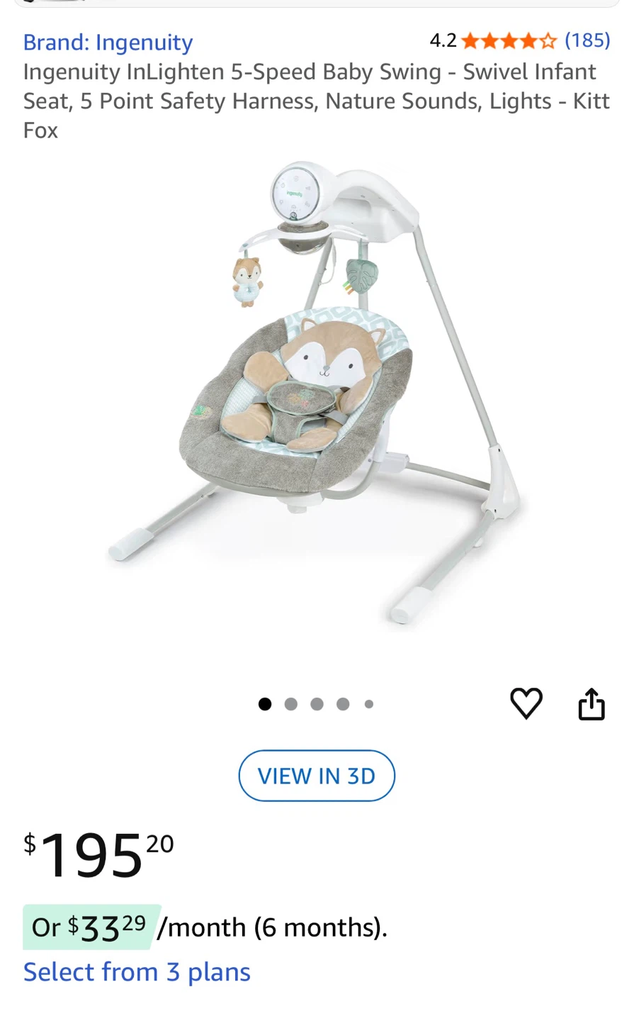 Ingenuity InLighten 5-Speed Baby Swing - photo 2