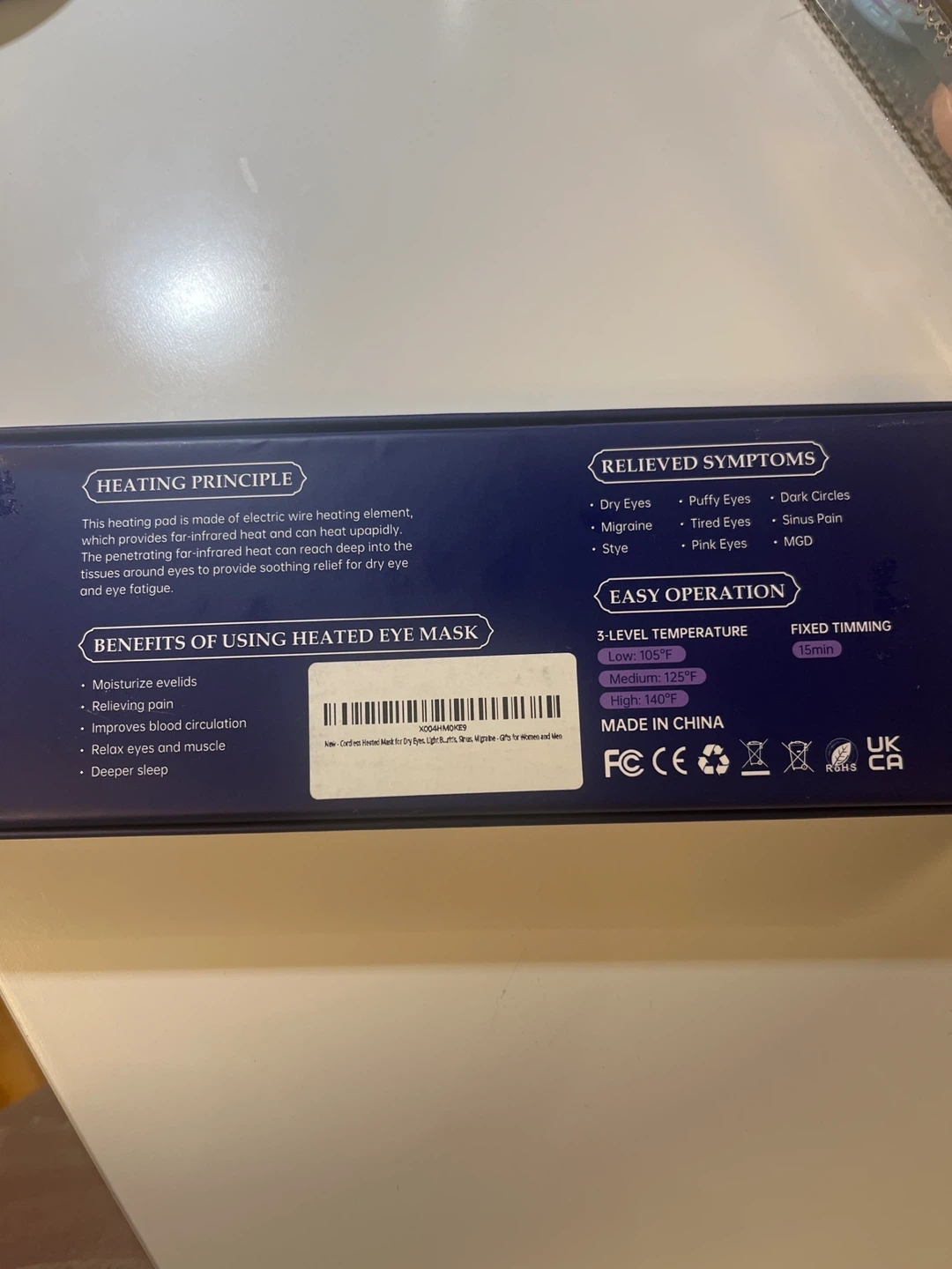 Cordless Heated Eye Mask - New in Box! - photo 3